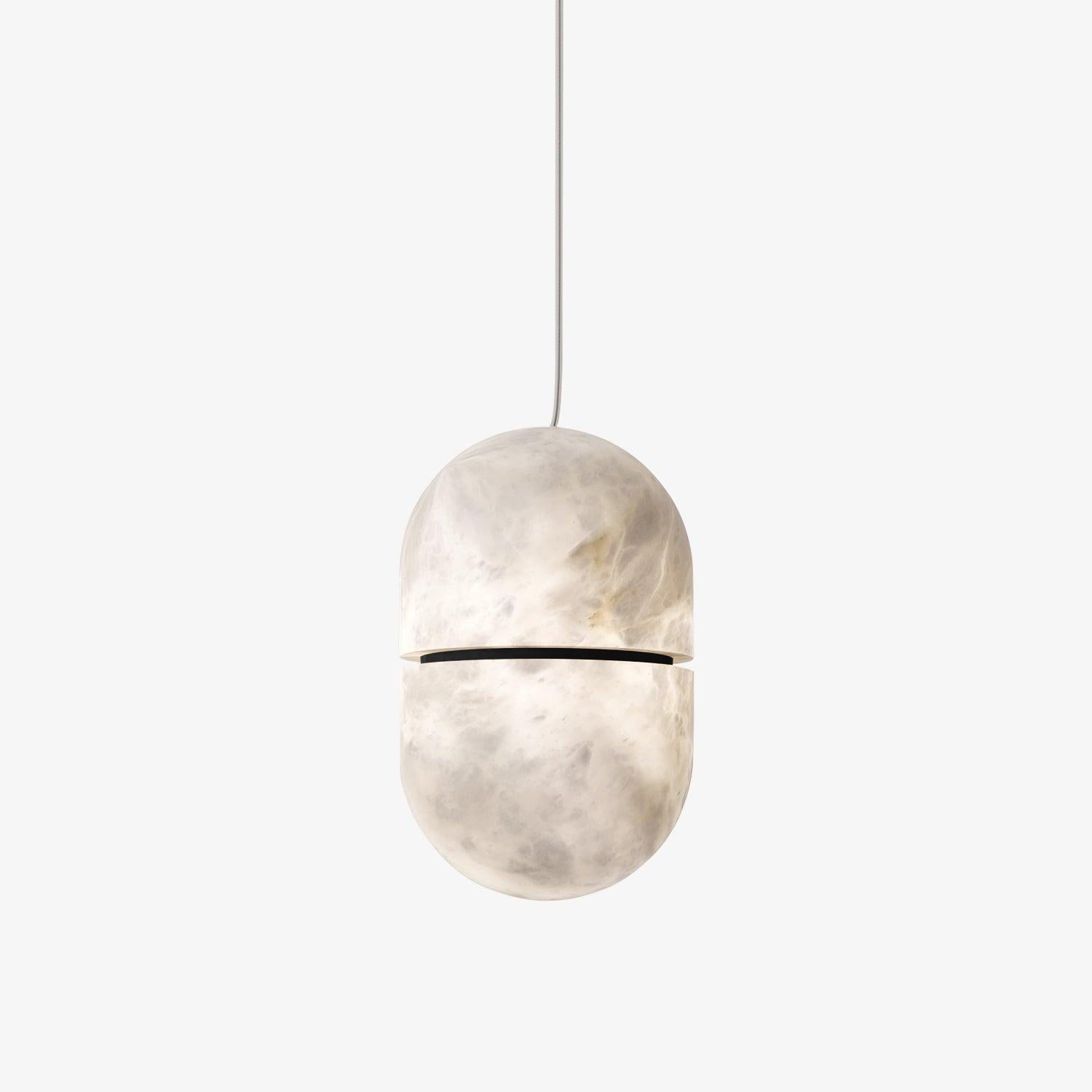 Satatr Alabaster Pendant Light Capsule-shaped-Neutral Decor
