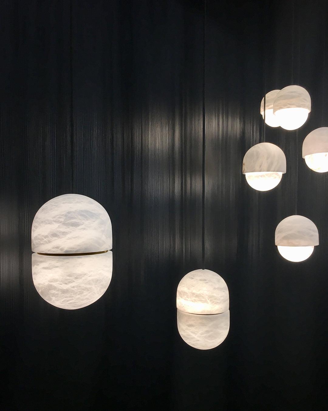 Satatr Alabaster Pendant Light Capsule-shaped-Neutral Decor