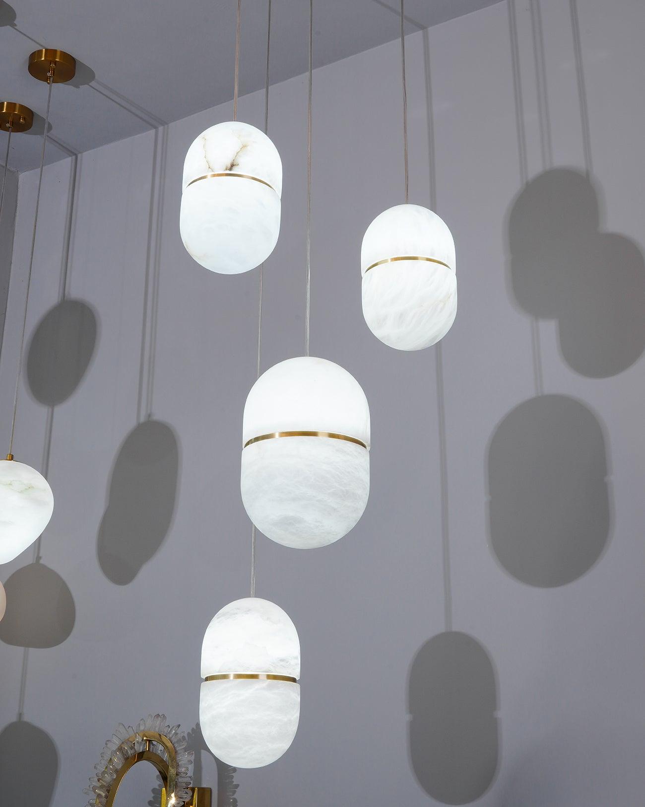 Satatr Alabaster Pendant Light Capsule-shaped-Neutral Decor