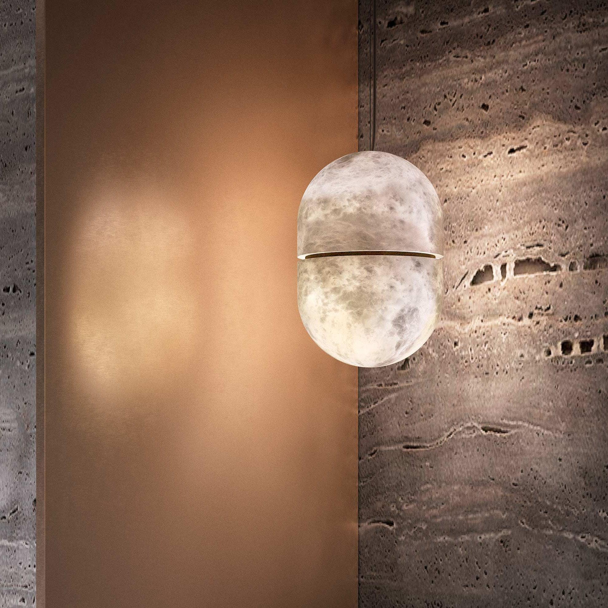 Satatr Alabaster Pendant Light Capsule-shaped-Neutral Decor