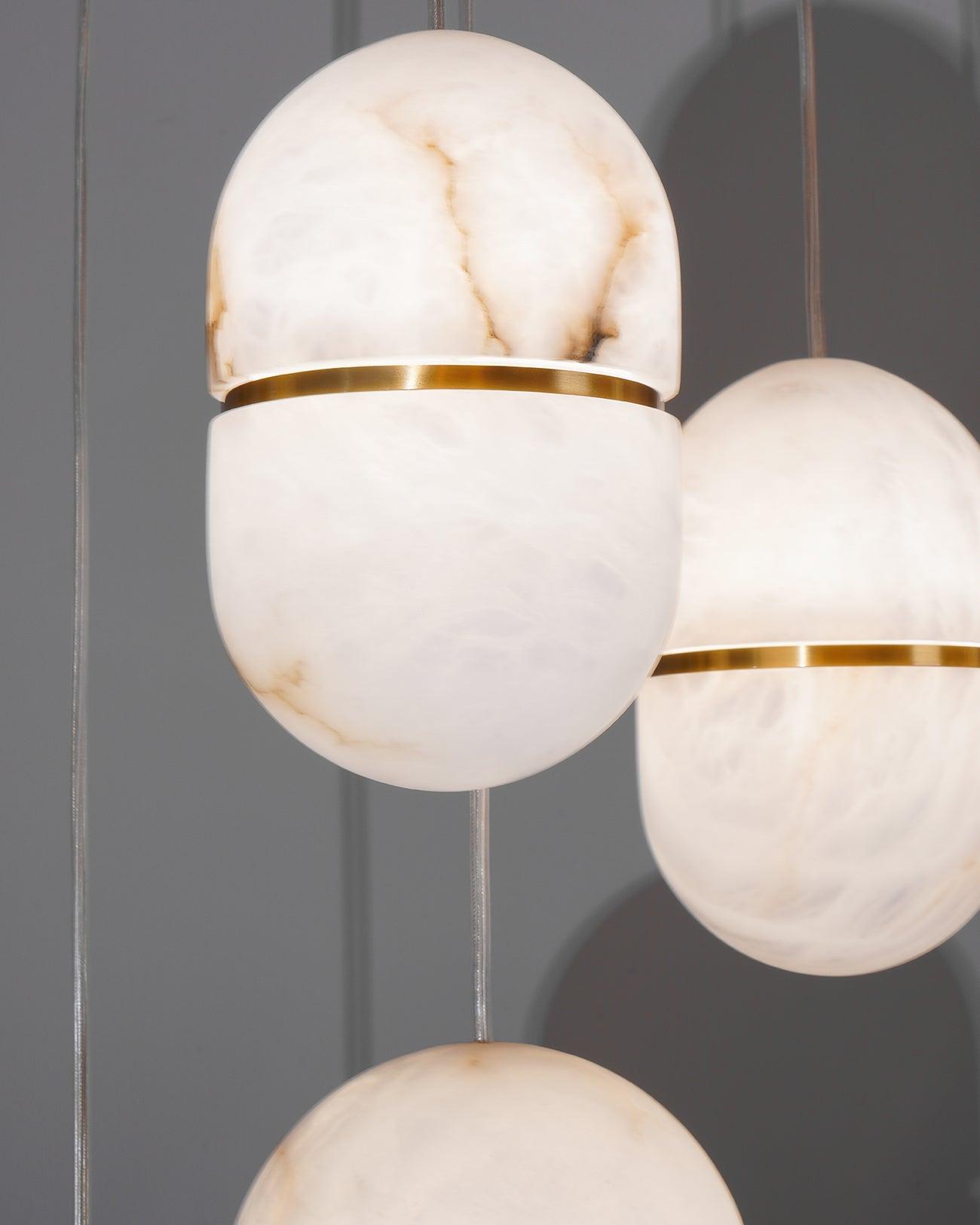 Satatr Alabaster Pendant Light Capsule-shaped-Neutral Decor