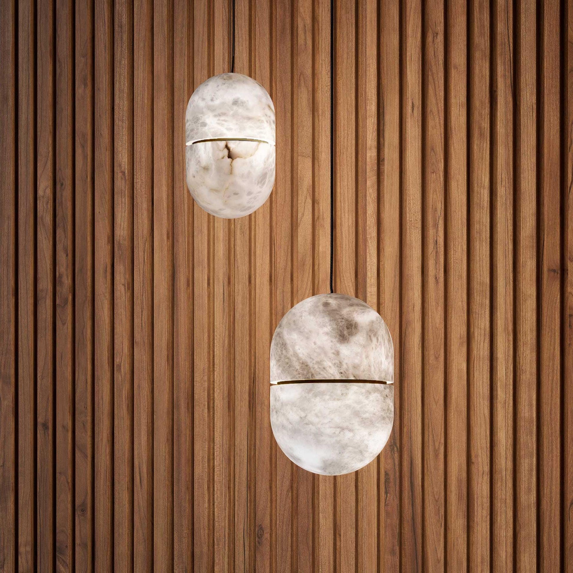 Satatr Alabaster Pendant Light Capsule-shaped-Neutral Decor
