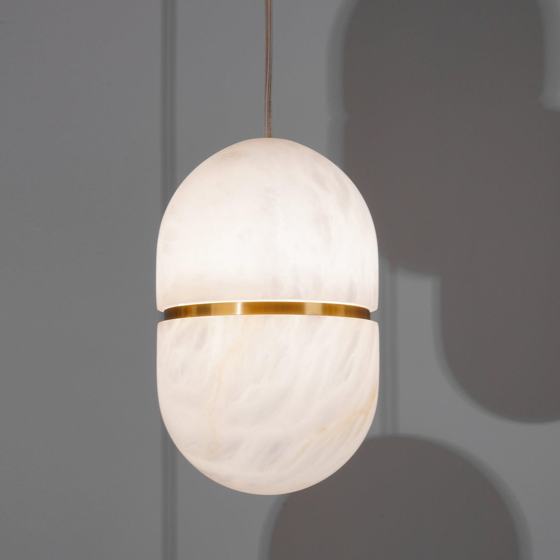 Satatr Alabaster Pendant Light Capsule-shaped-Neutral Decor