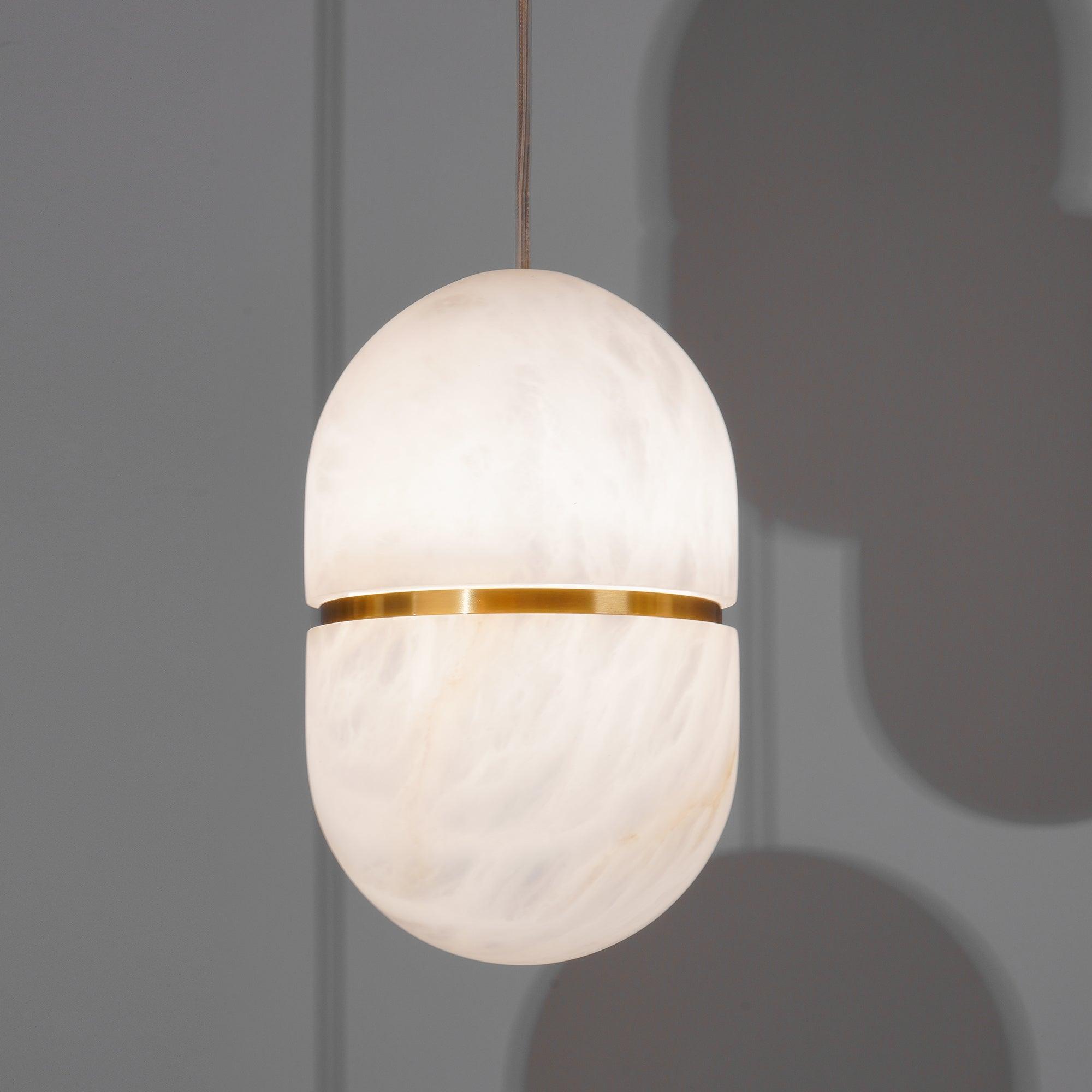 Satatr Alabaster Pendant Light Capsule-shaped-Neutral Decor