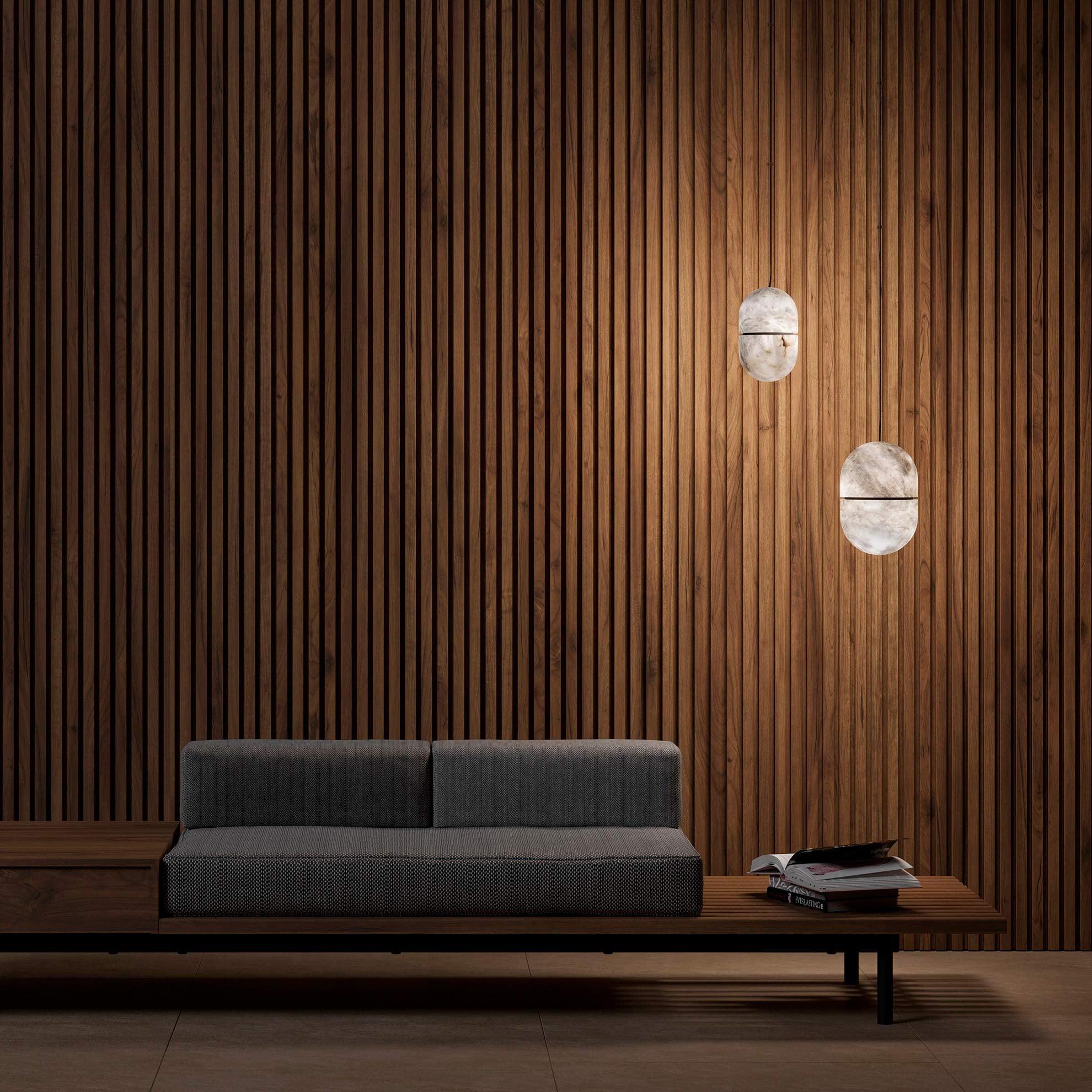 Satatr Alabaster Pendant Light Capsule-shaped-Neutral Decor