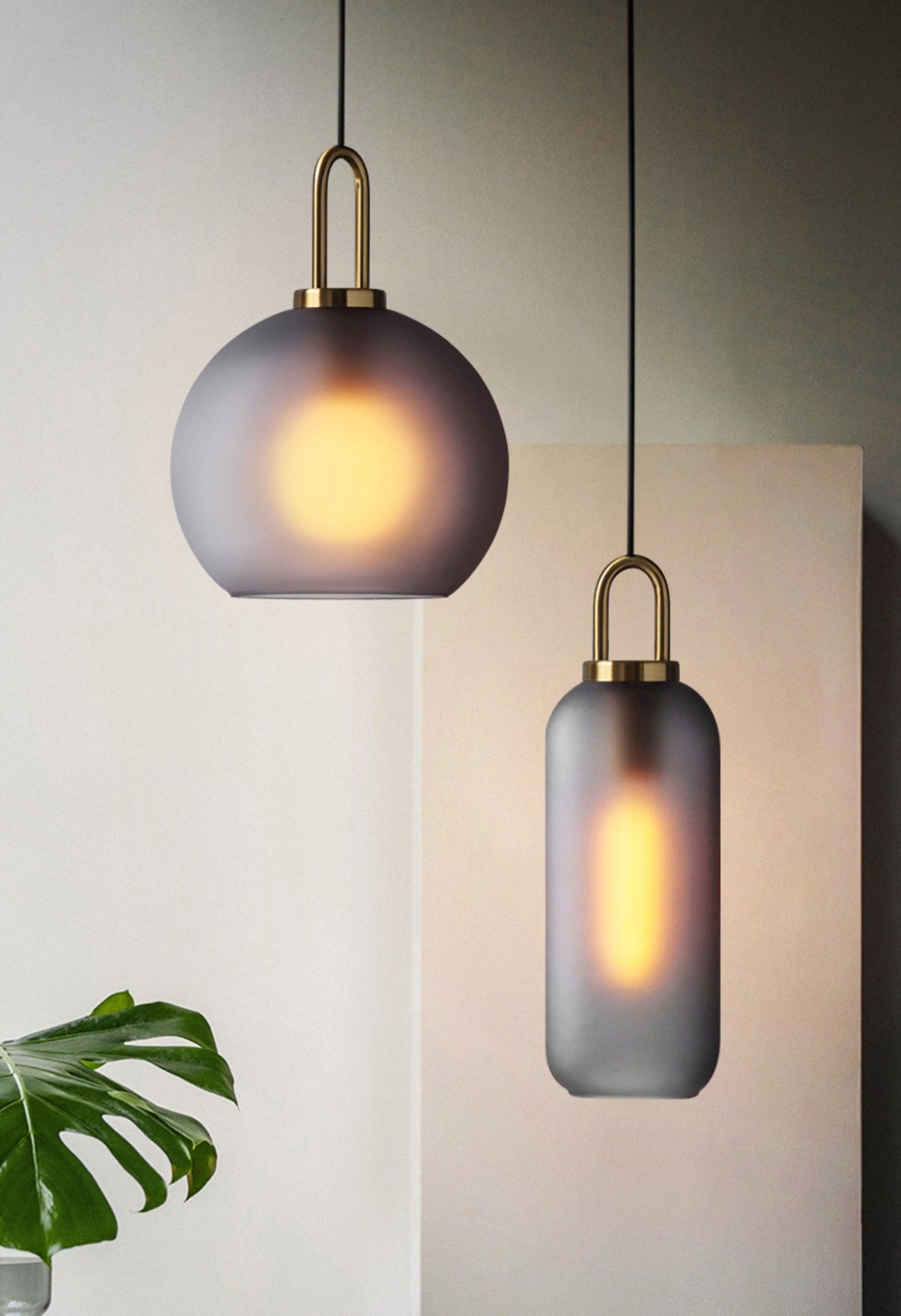 Sevelo Pendant Lamp Frosted Glass Swag Adjustable-Neutral Decor