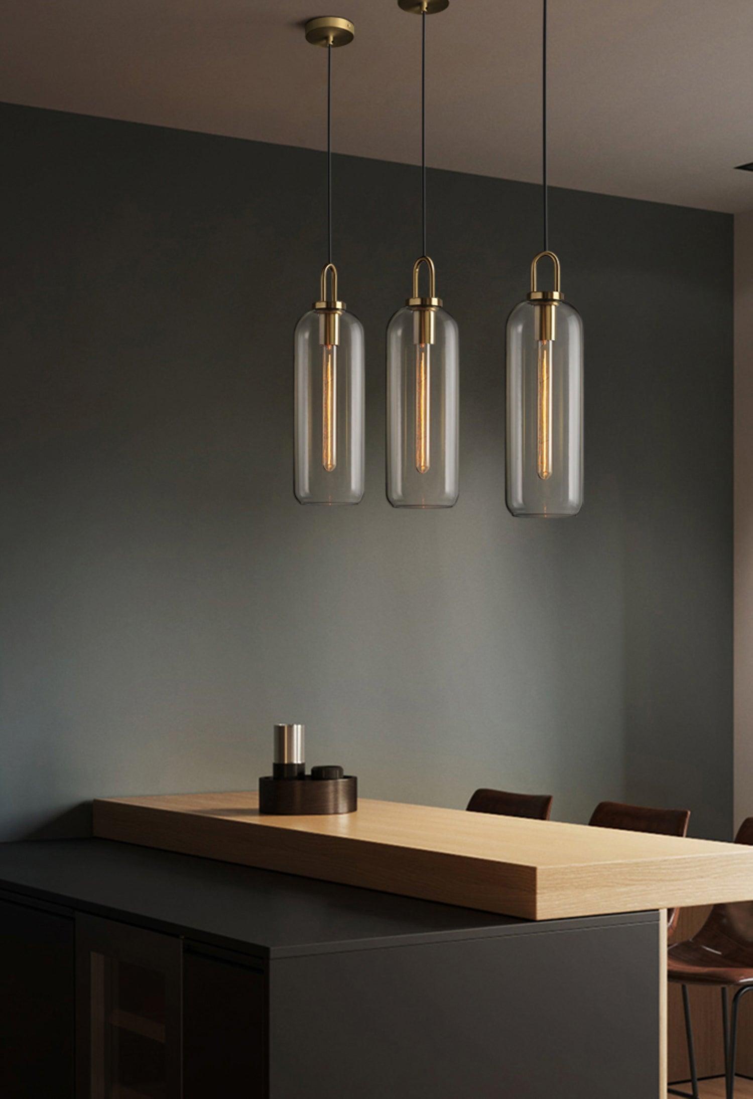 Lustra Pendant Lamp Pendulum Glass-Neutral Decor