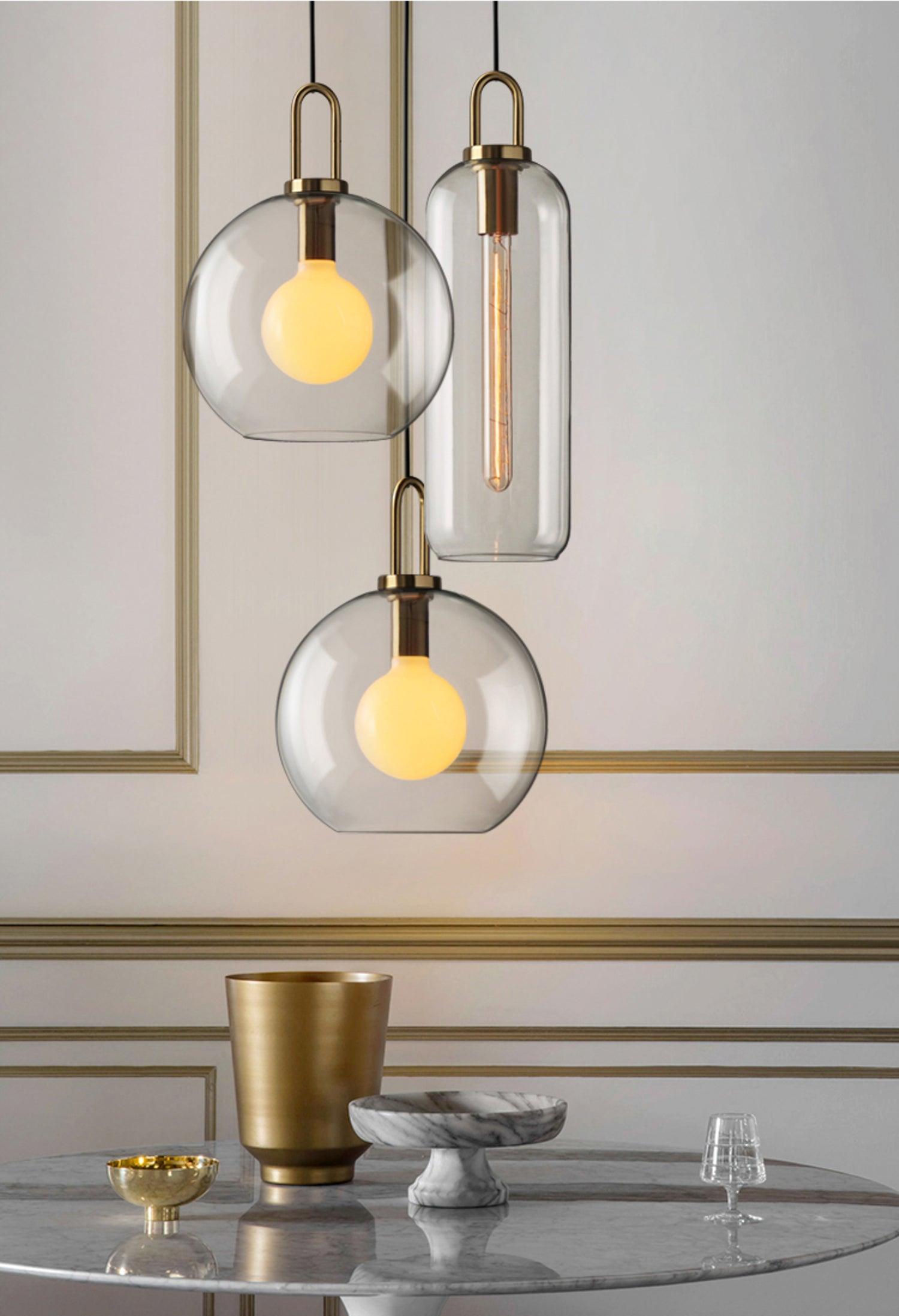 Sevelo Pendant Lamp Frosted Glass Swag Adjustable-Neutral Decor