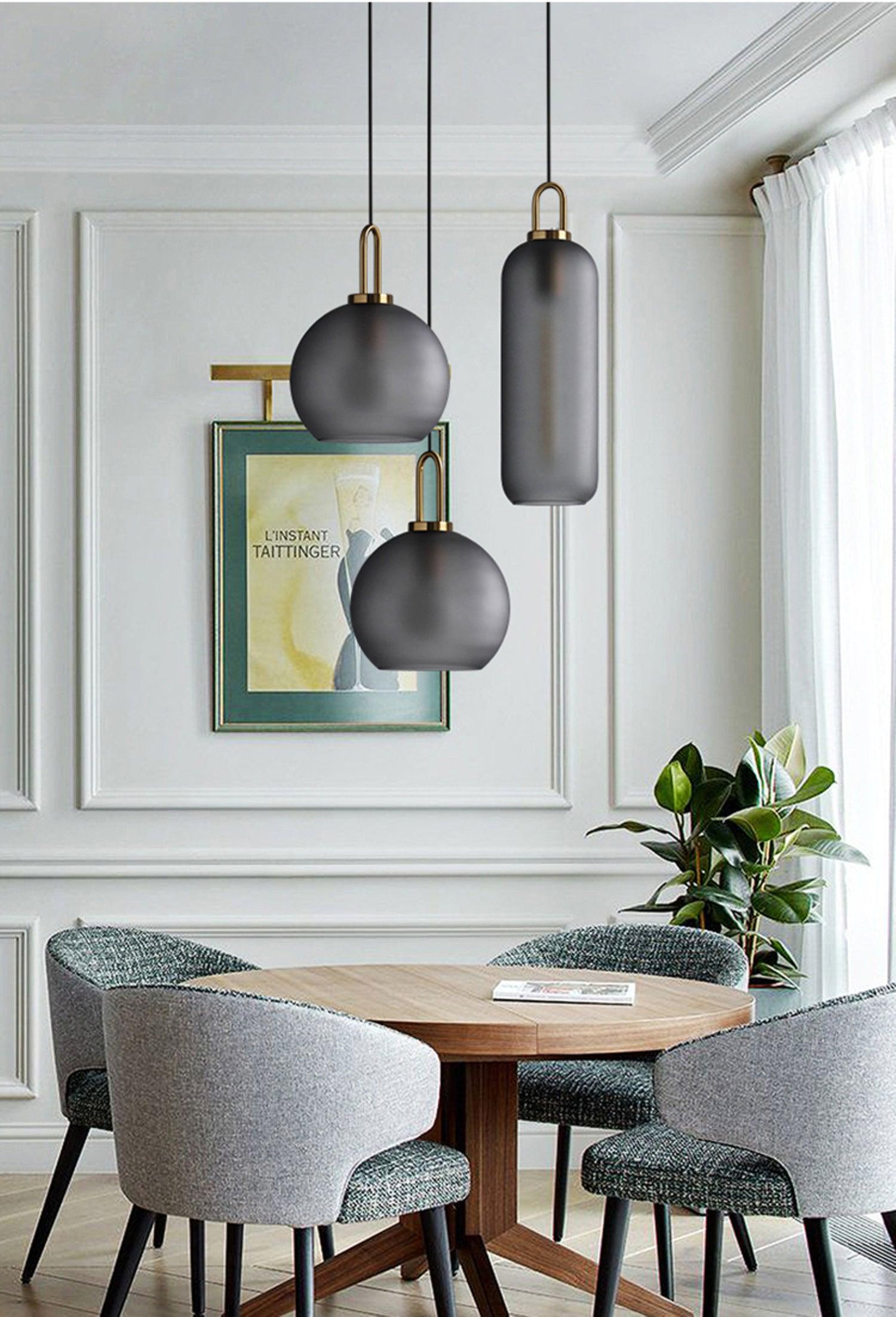 Sevelo Pendant Lamp Frosted Glass Swag Adjustable-Neutral Decor