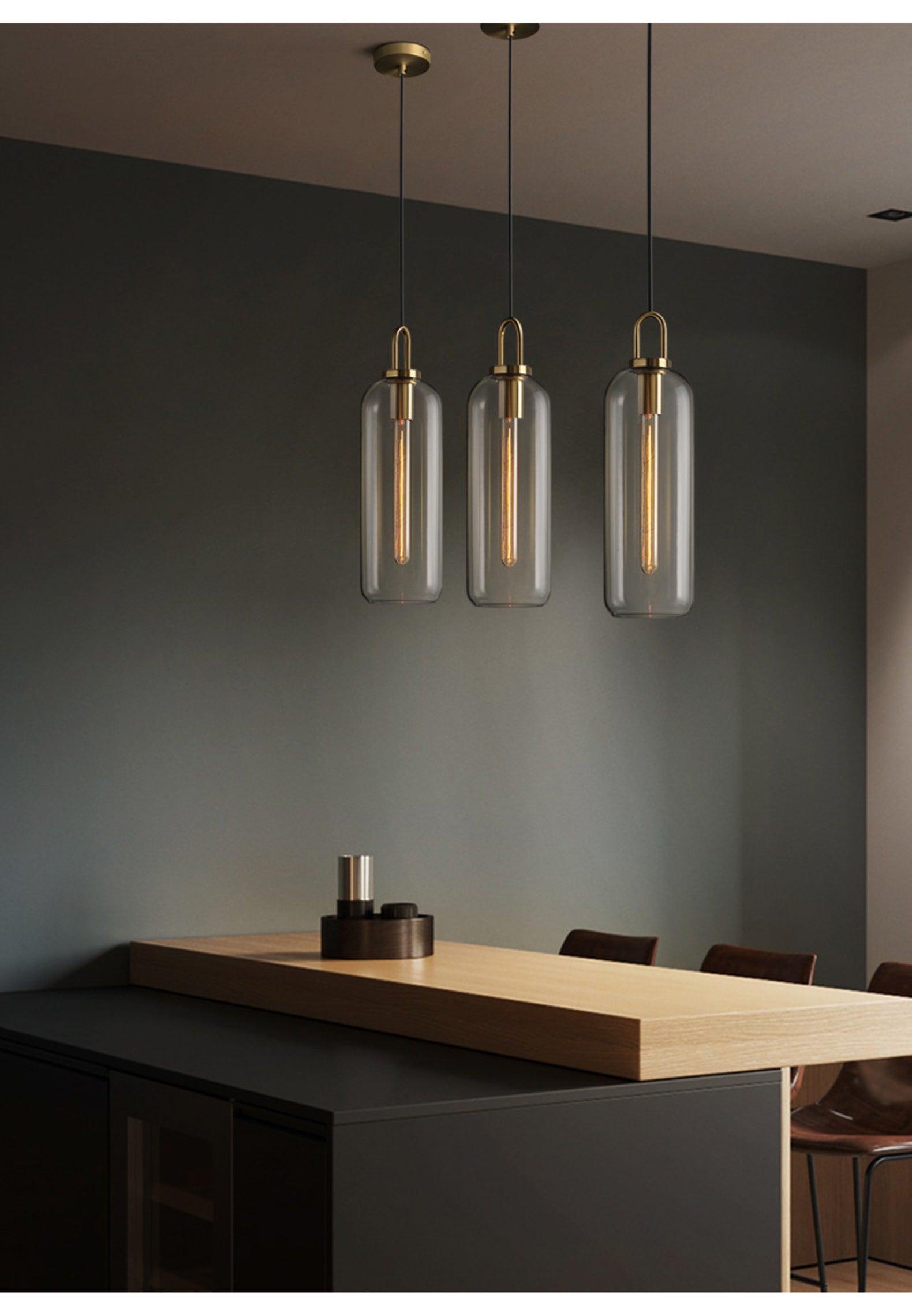 Sevelo Pendant Lamp Frosted Glass Swag Adjustable-Neutral Decor