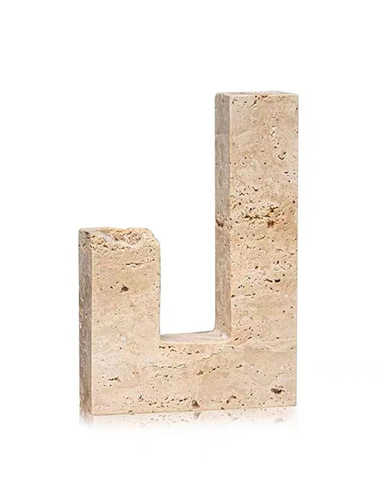 Horze Modern Yellow Travertine Candle Holder-Neutral Decor