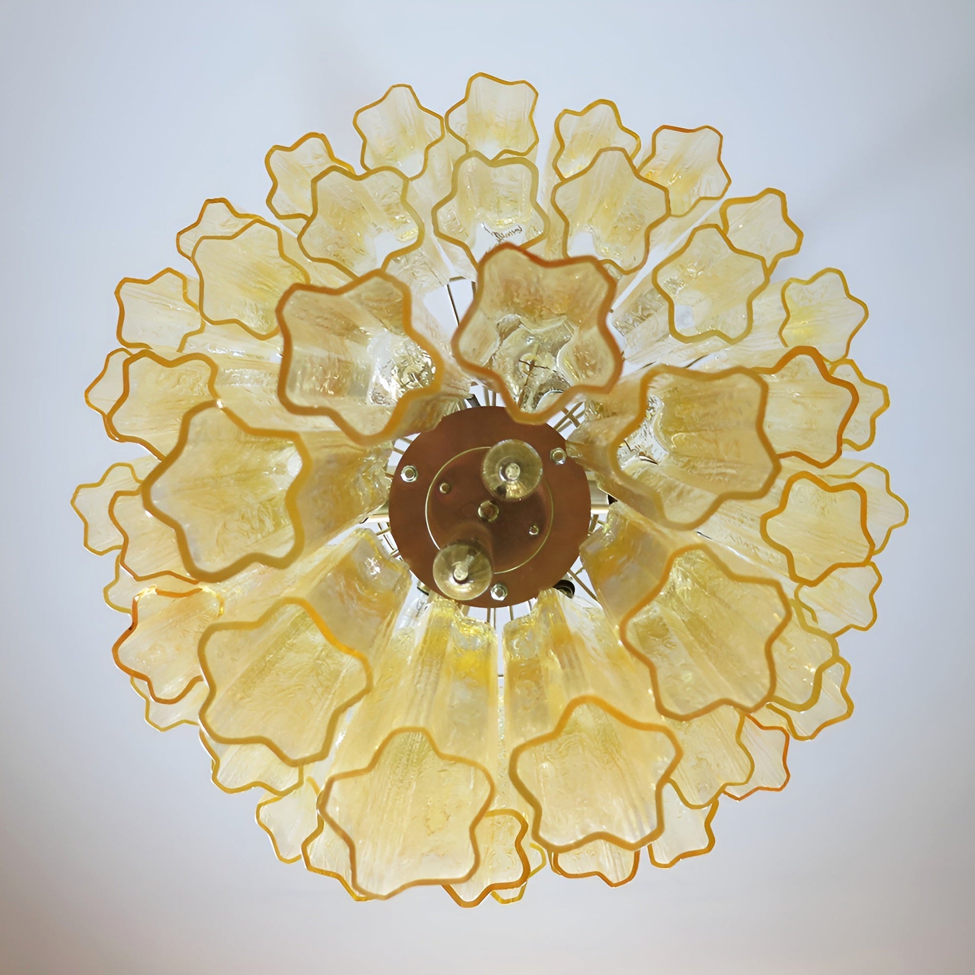 Aurora Chandelier Yellow Glass Tube Tiered Warm-Neutral Decor