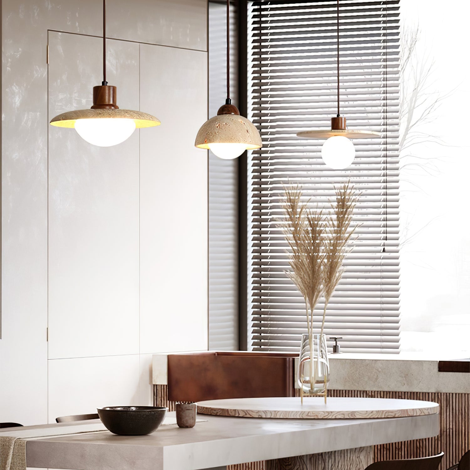 Ritta Travertine Pendant Light Six Style