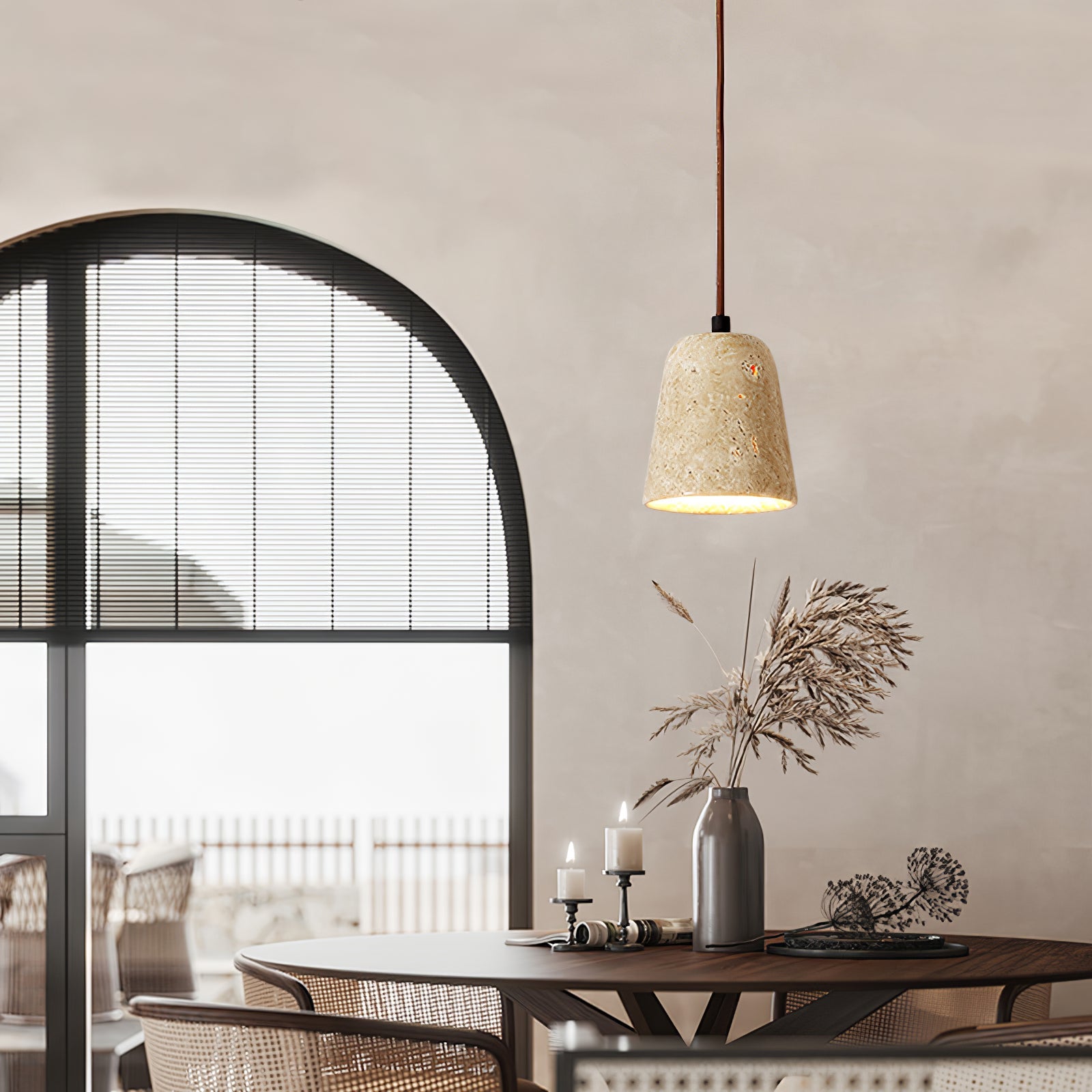 Ritta Travertine Pendant Light Six Style