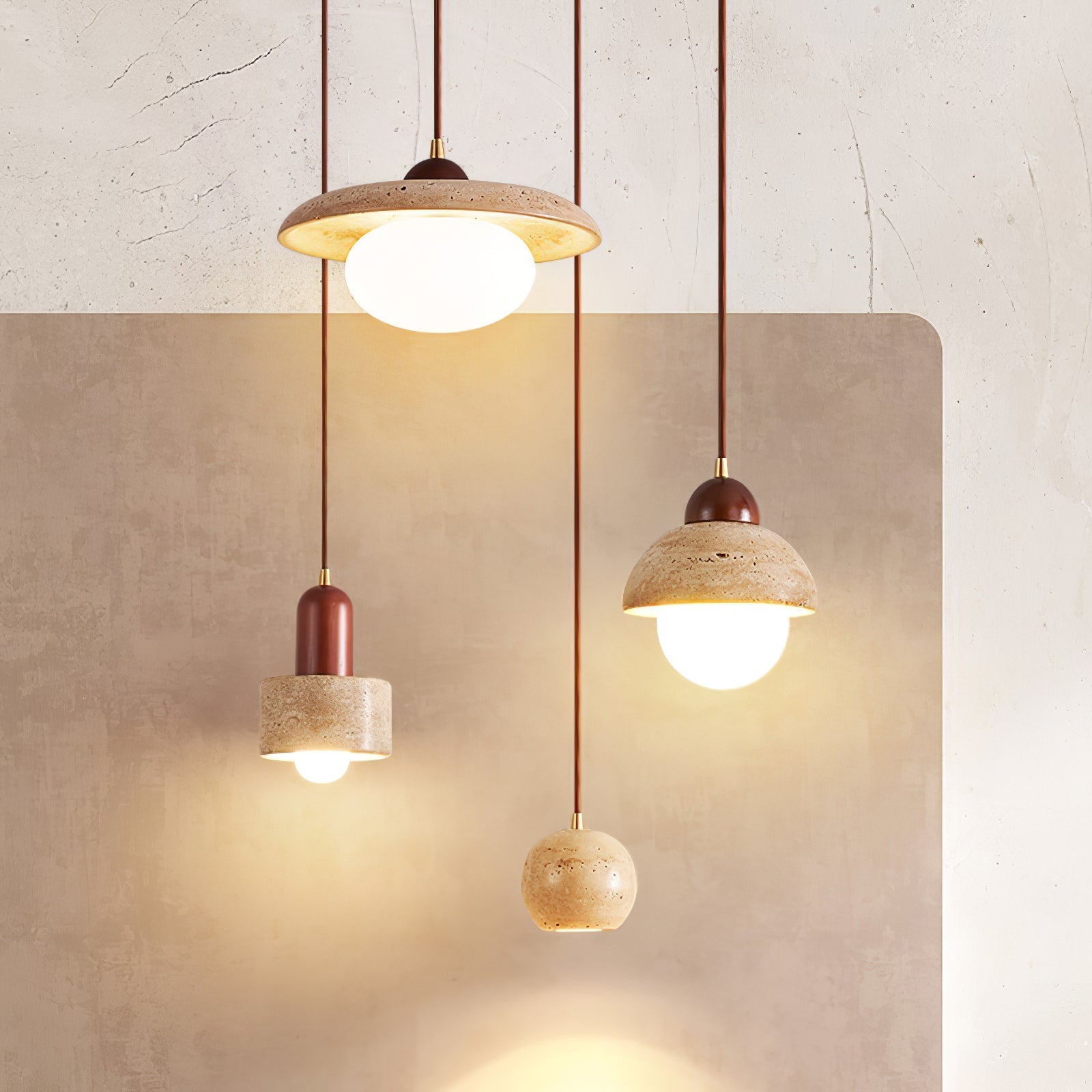 Ritta Travertine Pendant Light Six Style