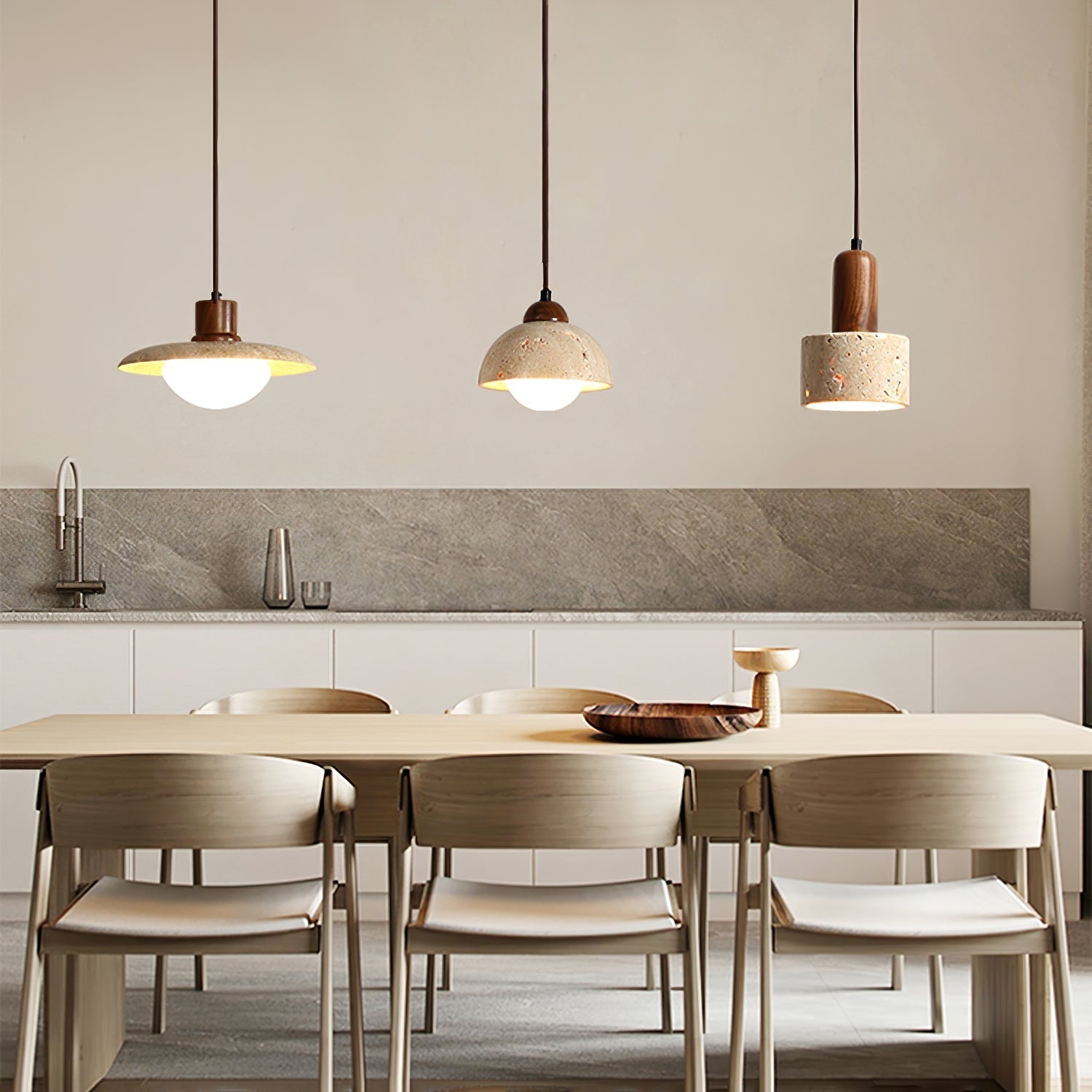 Ritta Travertine Pendant Light Six Style
