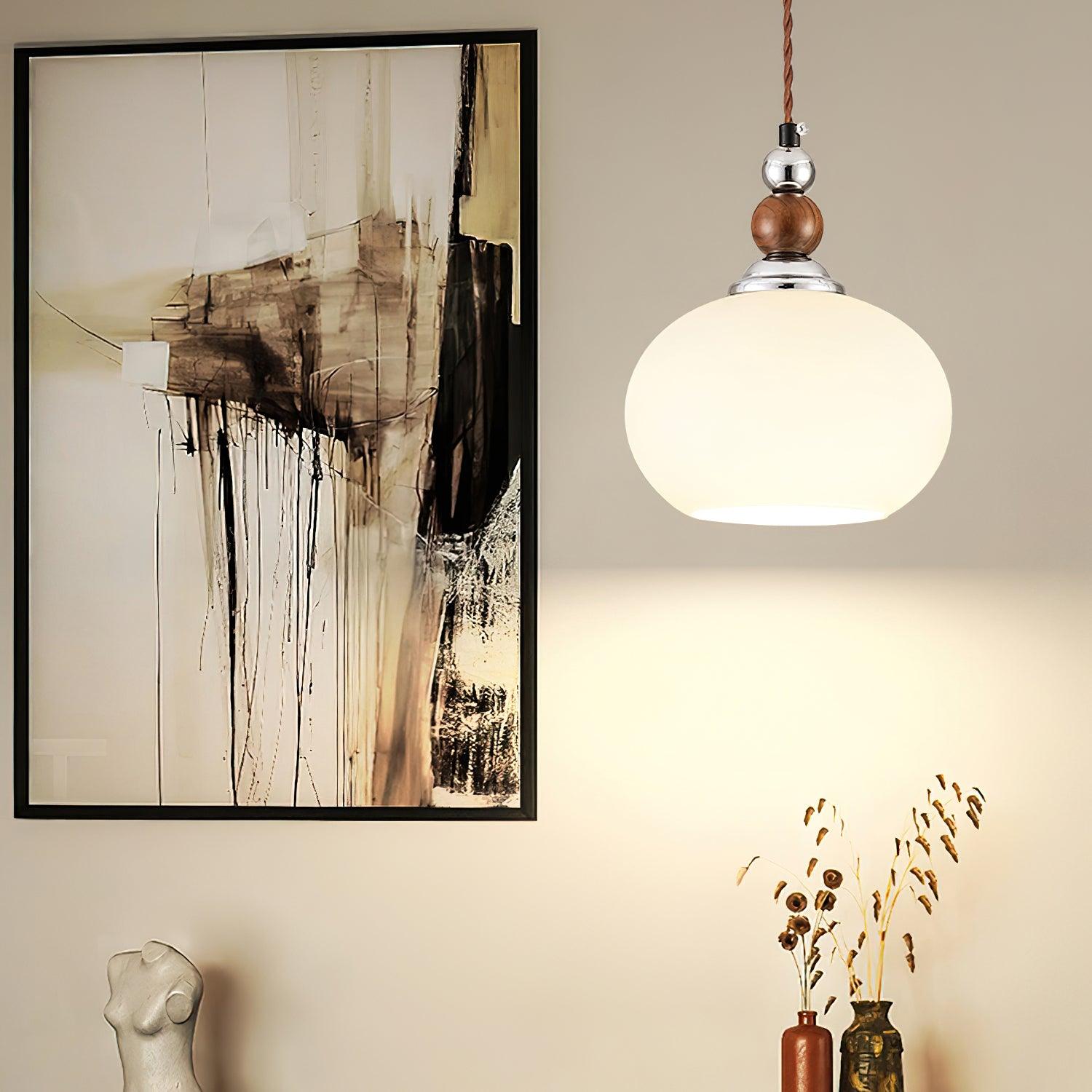 Luna Modern Glass Pendant Lamp-Neutral Decor