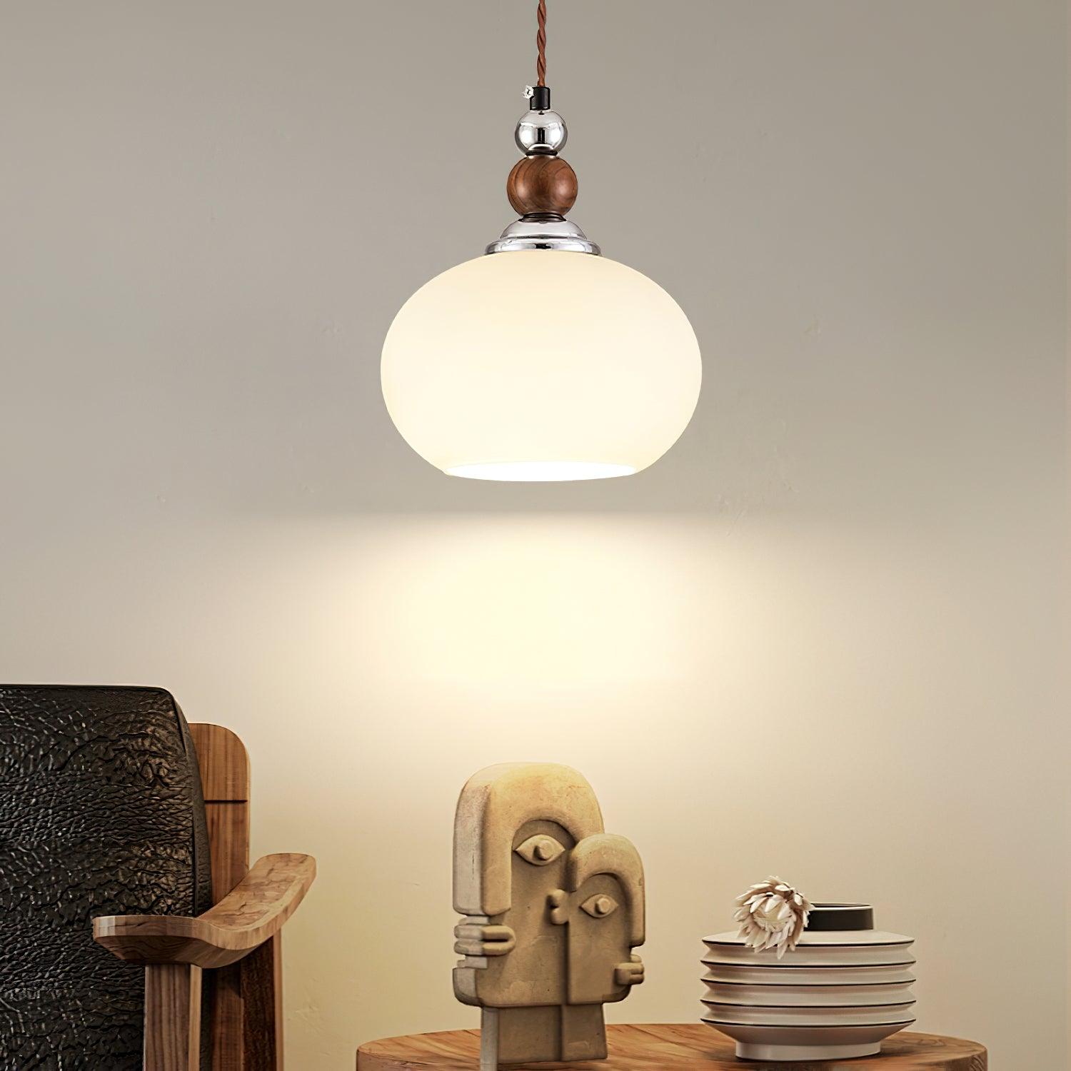 Luna Modern Glass Pendant Lamp-Neutral Decor