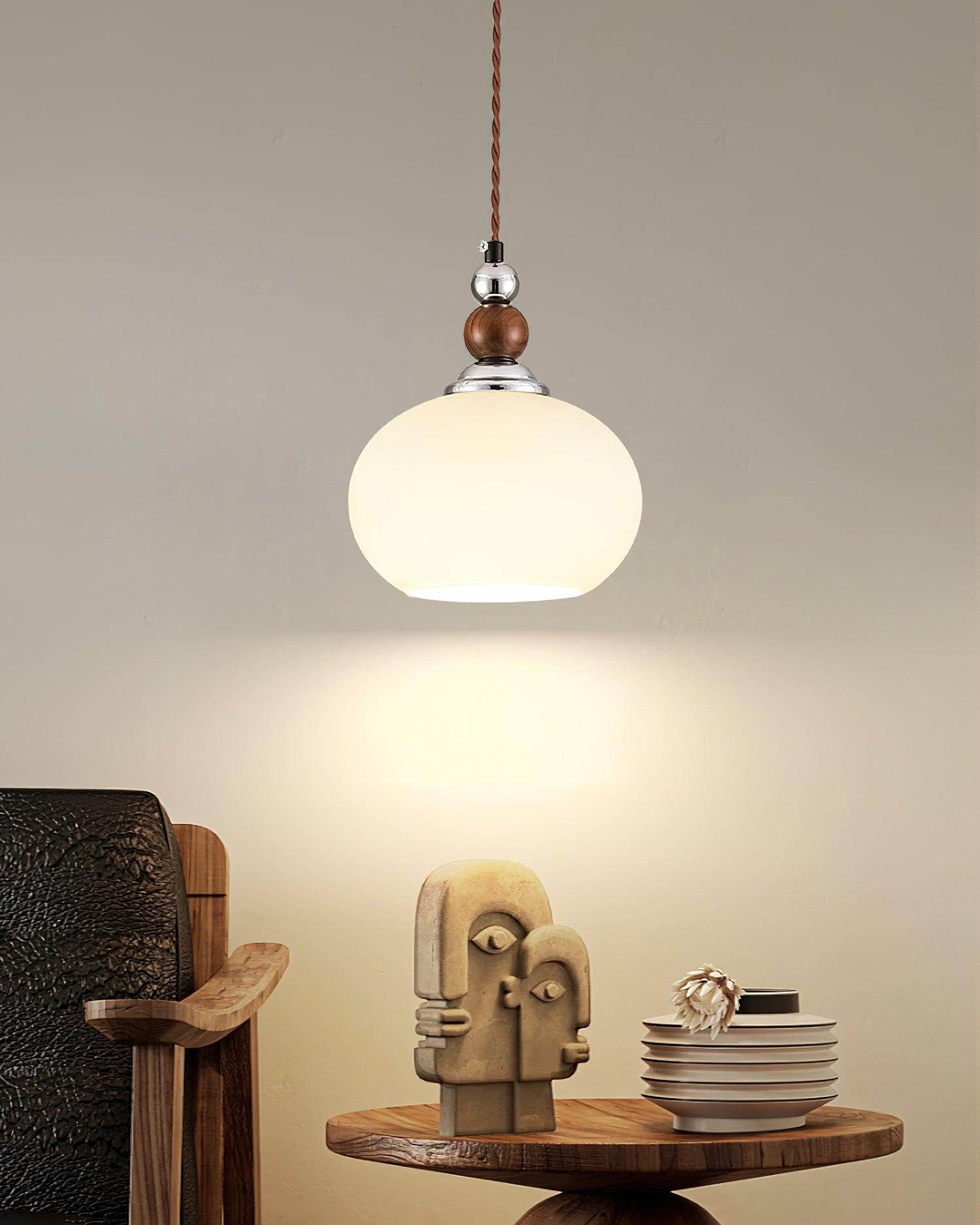 Luna Modern Glass Pendant Lamp-Neutral Decor