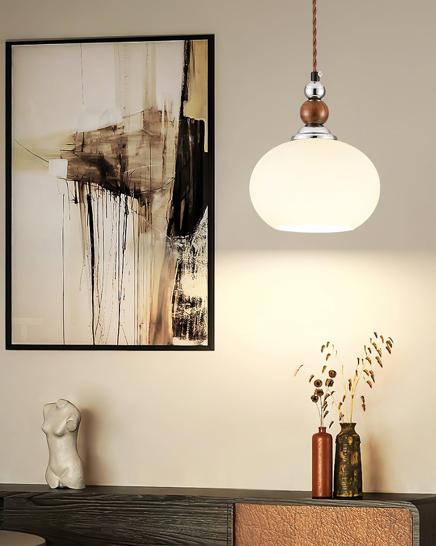 Luna Modern Glass Pendant Lamp-Neutral Decor