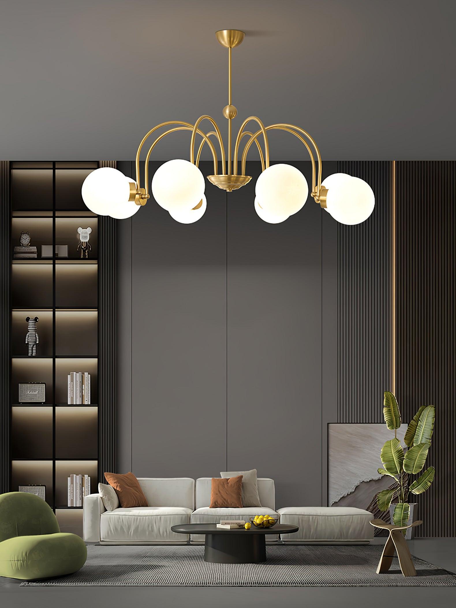 Aurora Luxe Glass Chandelier-Neutral Decor