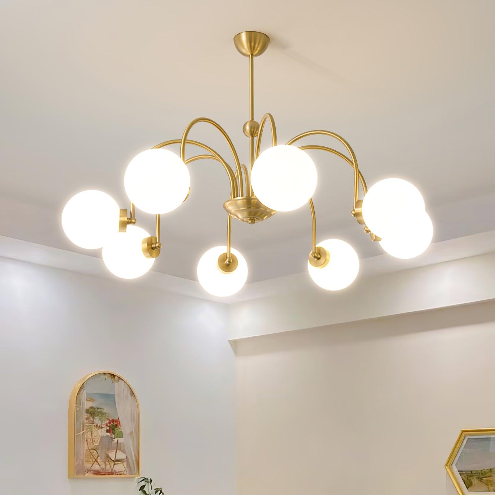 Aurora Luxe Glass Chandelier-Neutral Decor