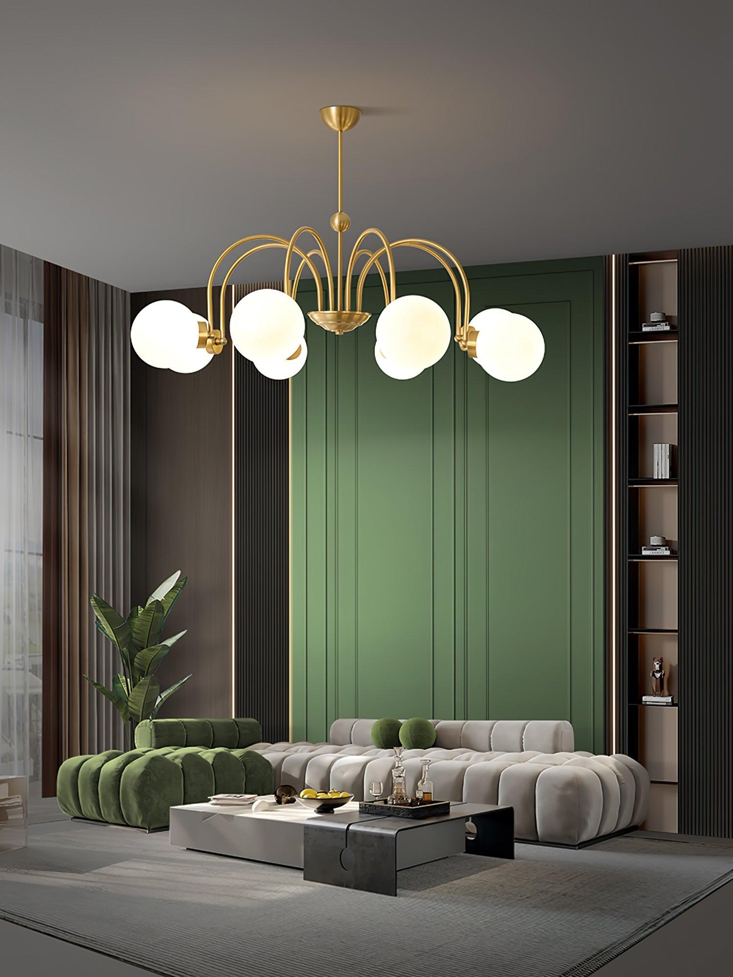 Aurora Luxe Glass Chandelier-Neutral Decor
