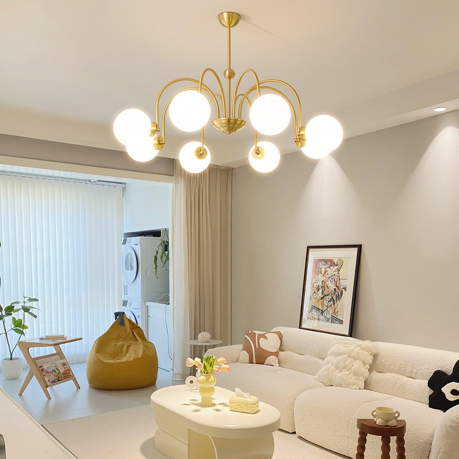 Aurora Luxe Glass Chandelier-Neutral Decor