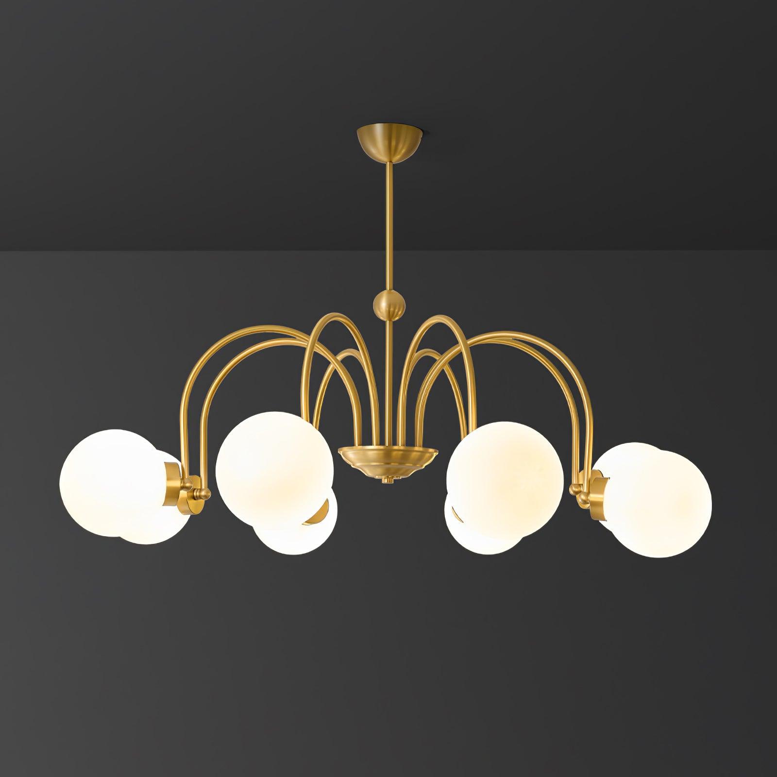 Aurora Luxe Glass Chandelier-Neutral Decor