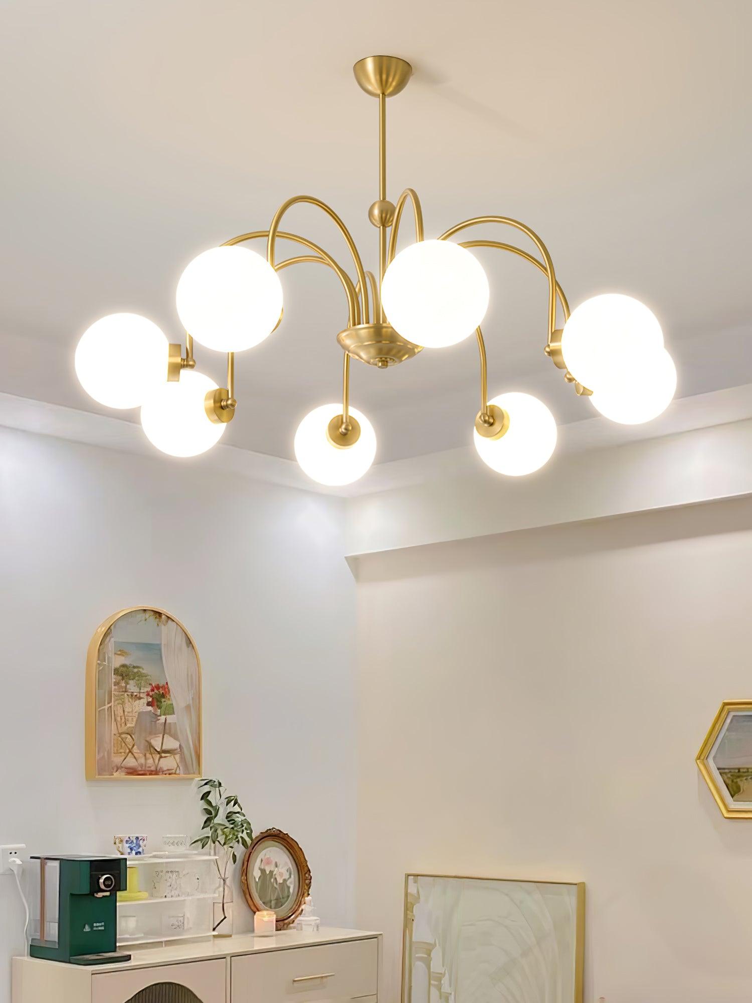 Aurora Luxe Glass Chandelier-Neutral Decor