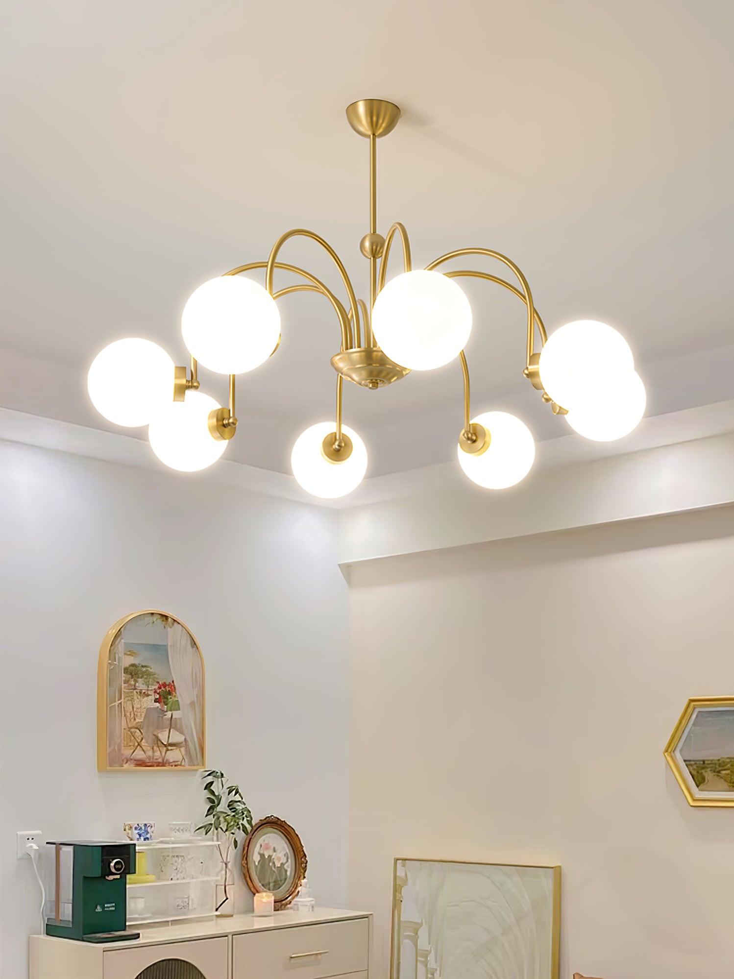 Aurora Luxe Glass Chandelier-Neutral Decor