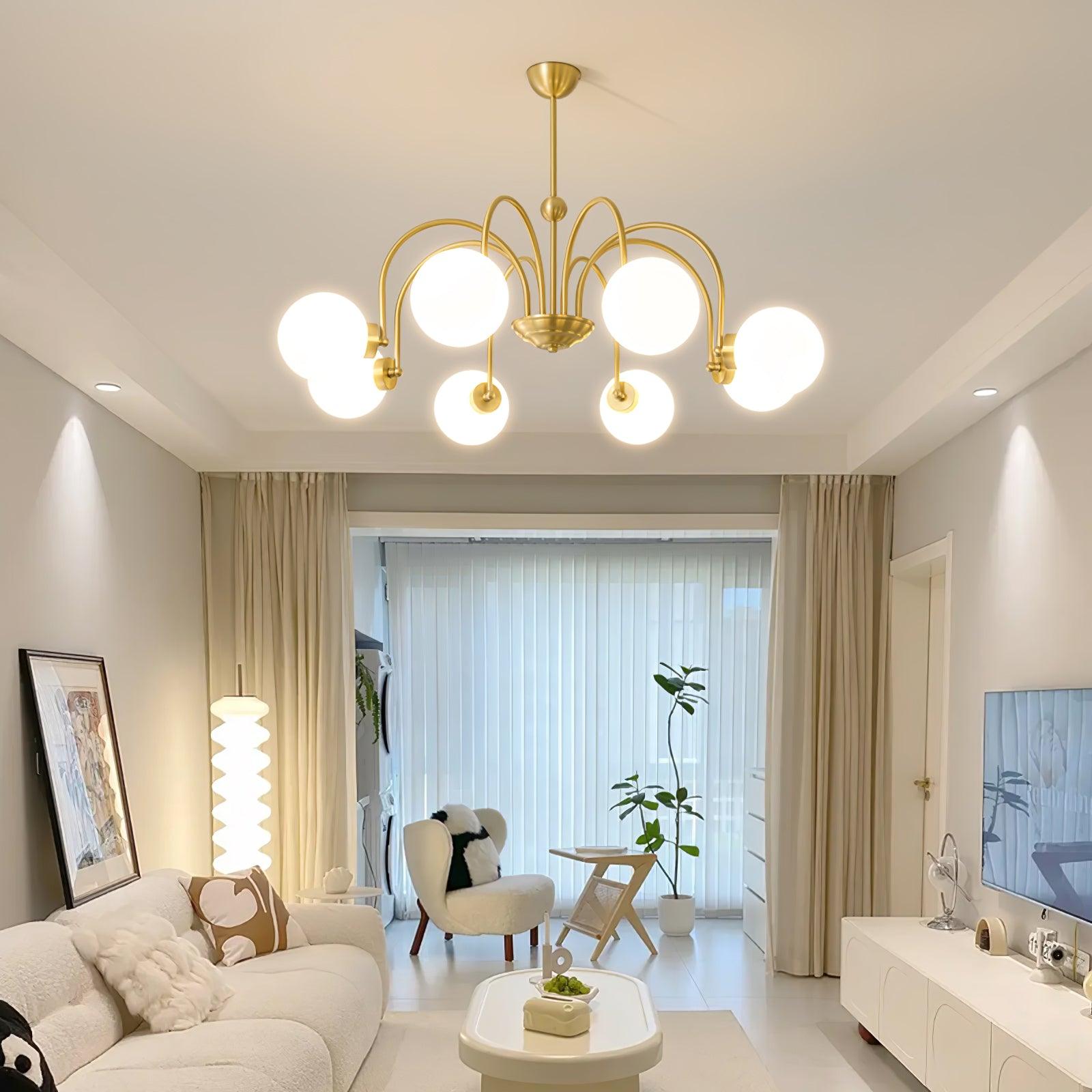 Aurora Luxe Glass Chandelier-Neutral Decor