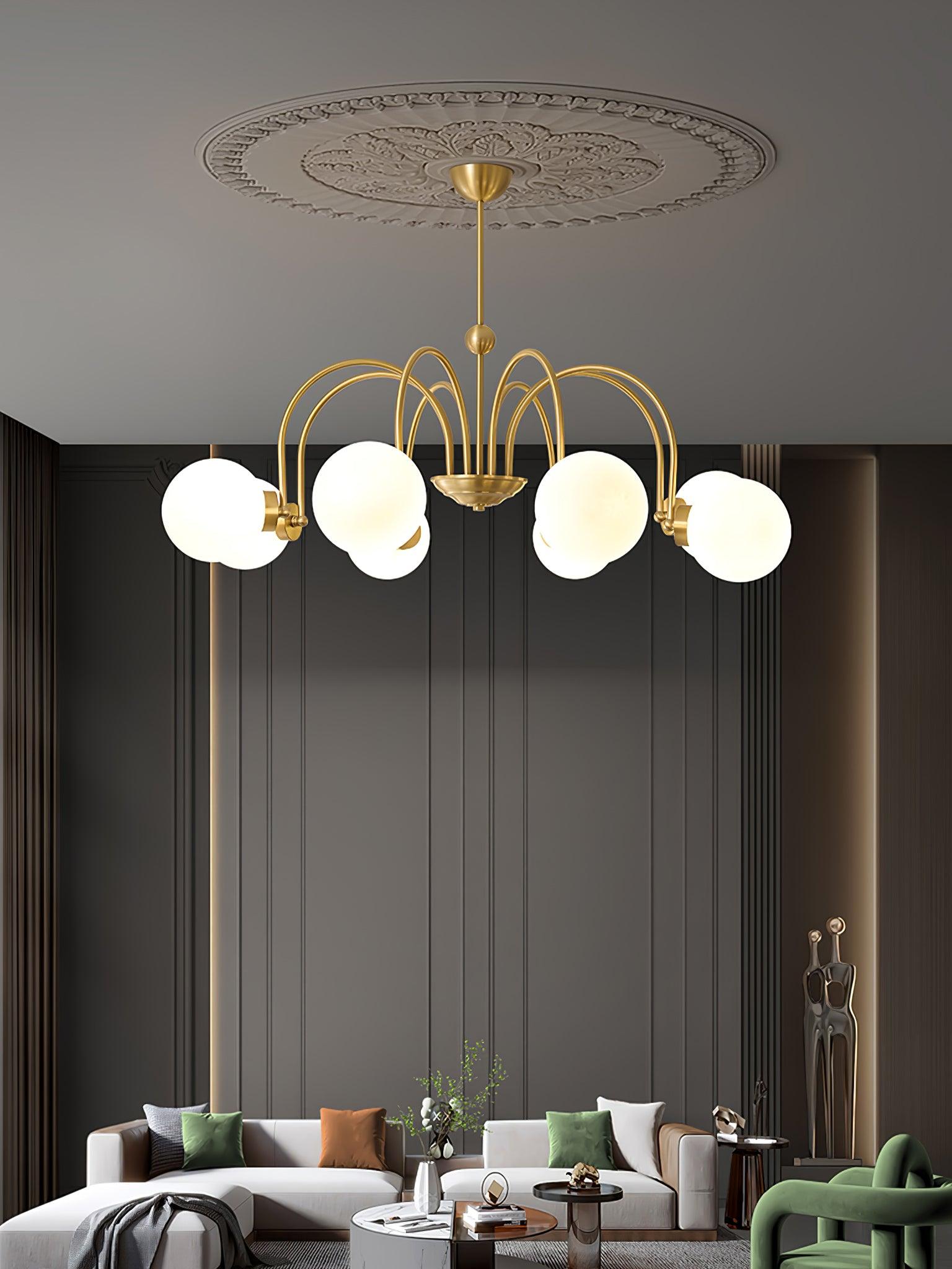 Aurora Luxe Glass Chandelier-Neutral Decor