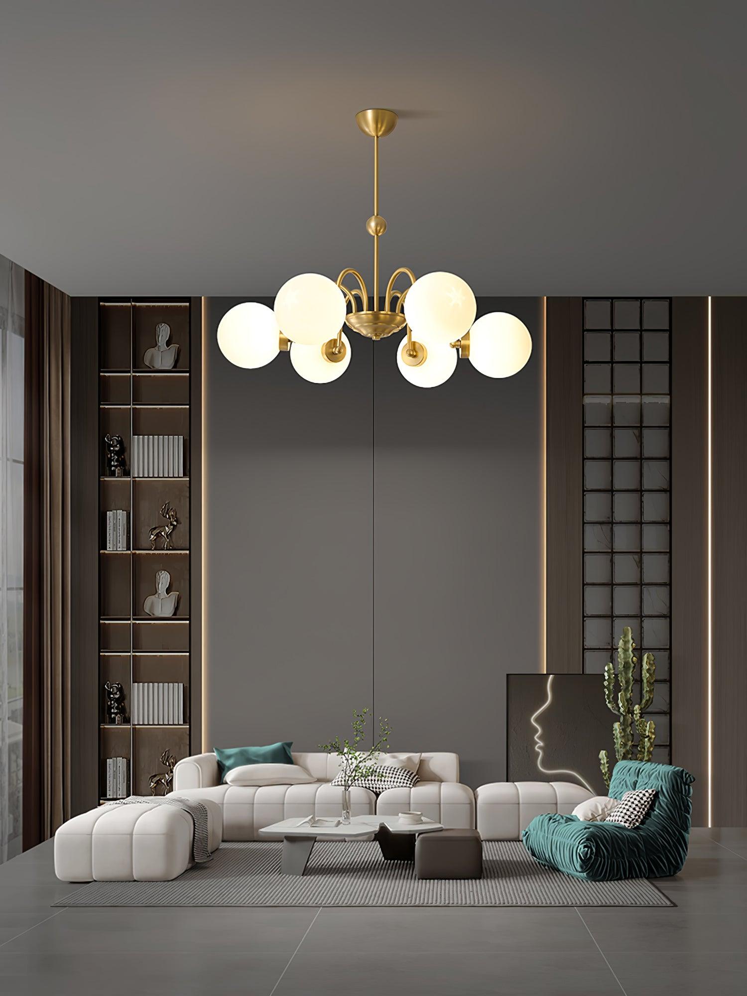 Aurora Luxe Glass Chandelier-Neutral Decor