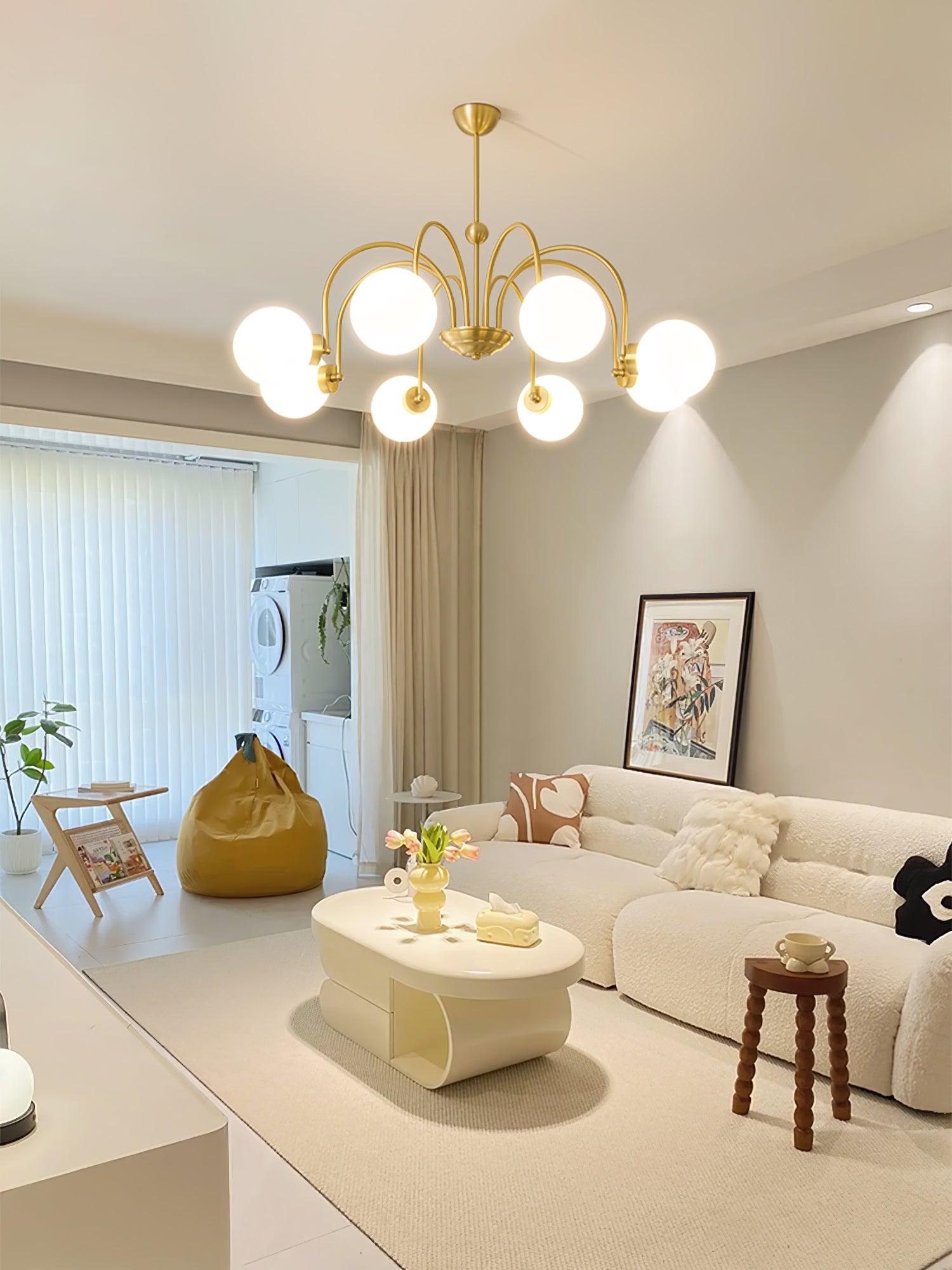 Aurora Luxe Glass Chandelier-Neutral Decor