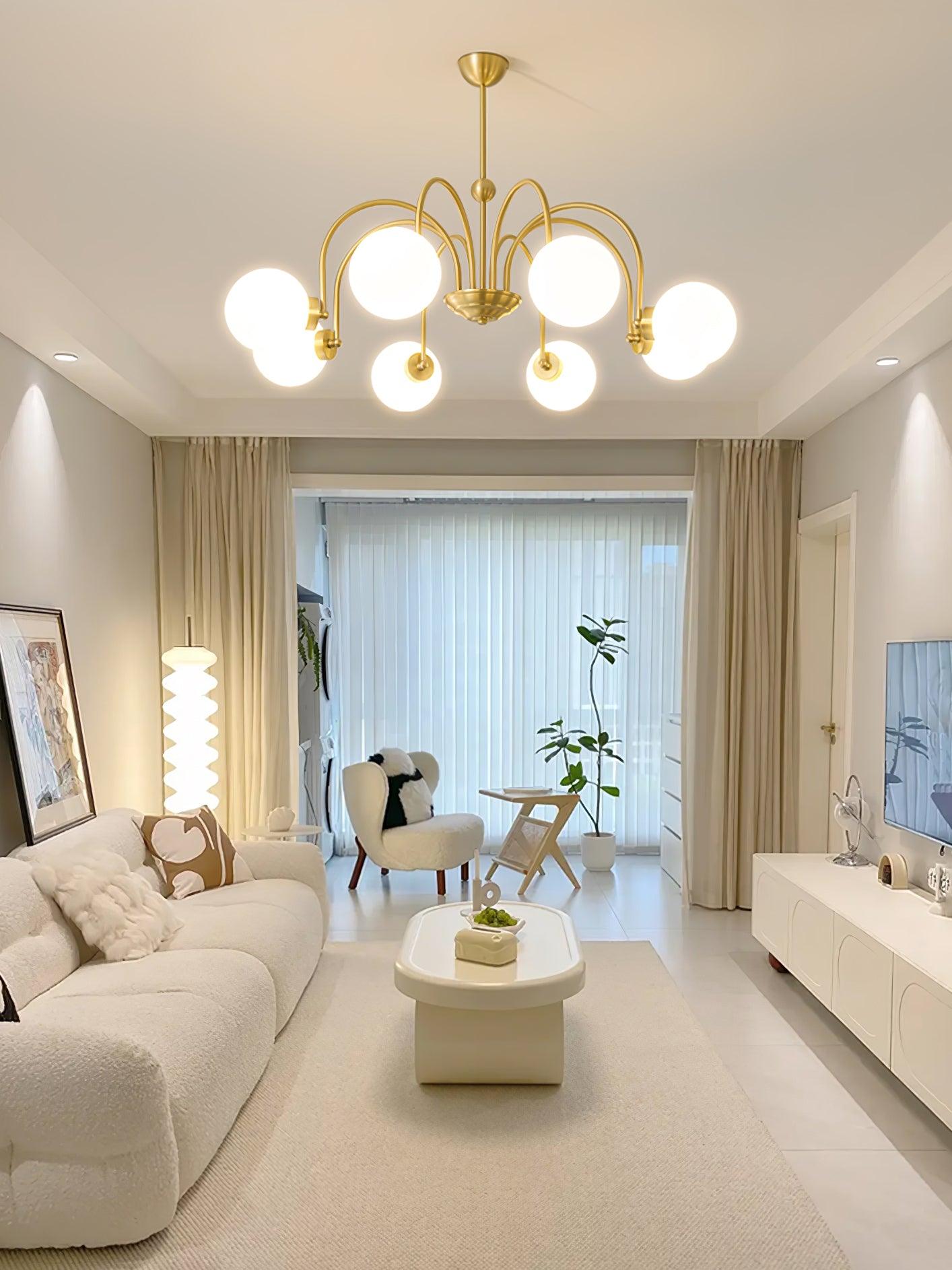 Aurora Luxe Glass Chandelier-Neutral Decor