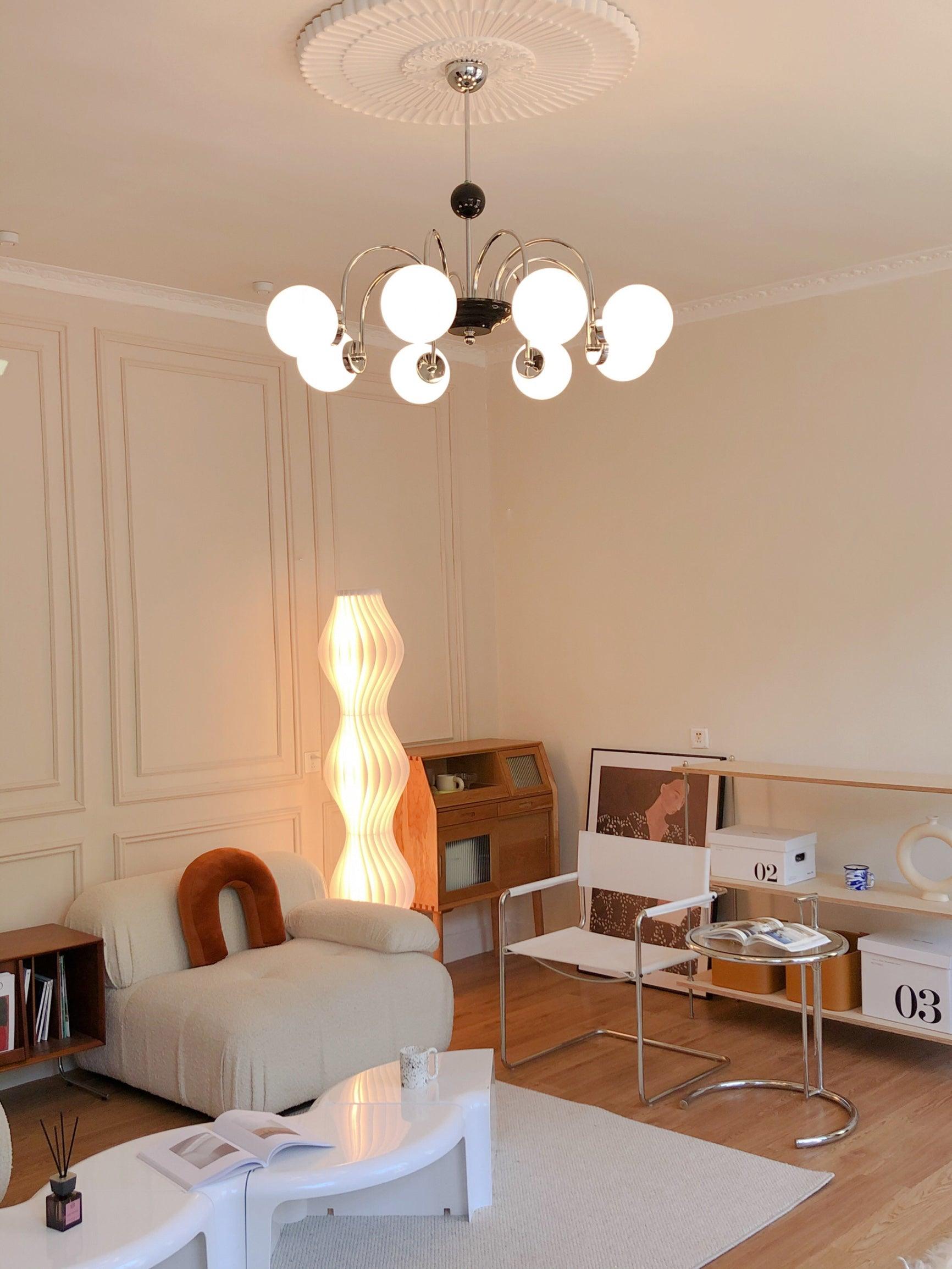 Halion Chandelier Rod Frame and White-Neutral Decor