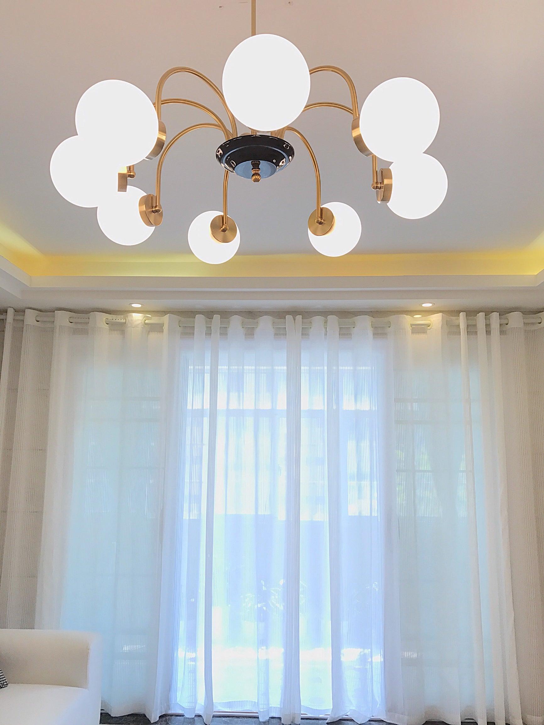 Halion Chandelier Rod Frame and White-Neutral Decor