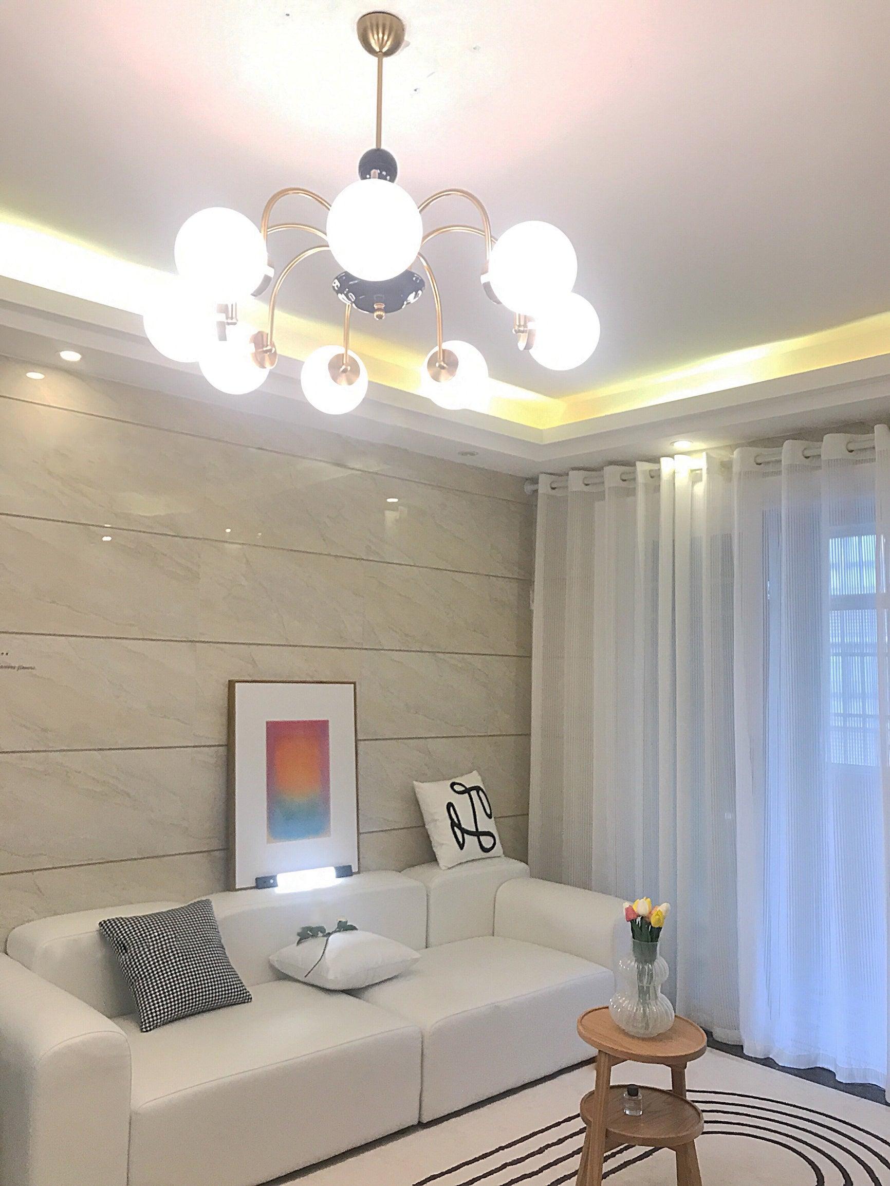 Halion Chandelier Rod Frame and White-Neutral Decor