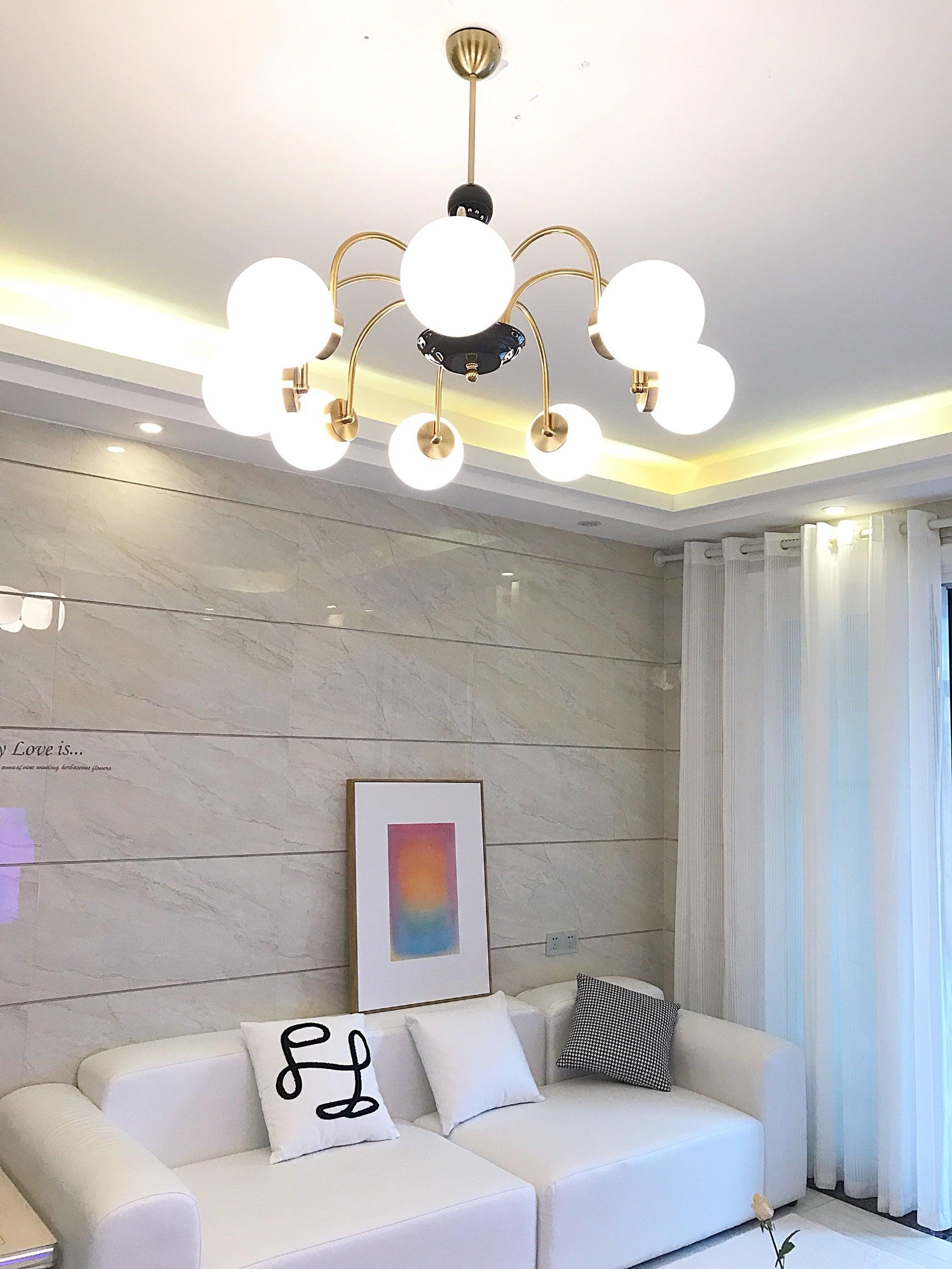 Halion Chandelier Rod Frame and White-Neutral Decor