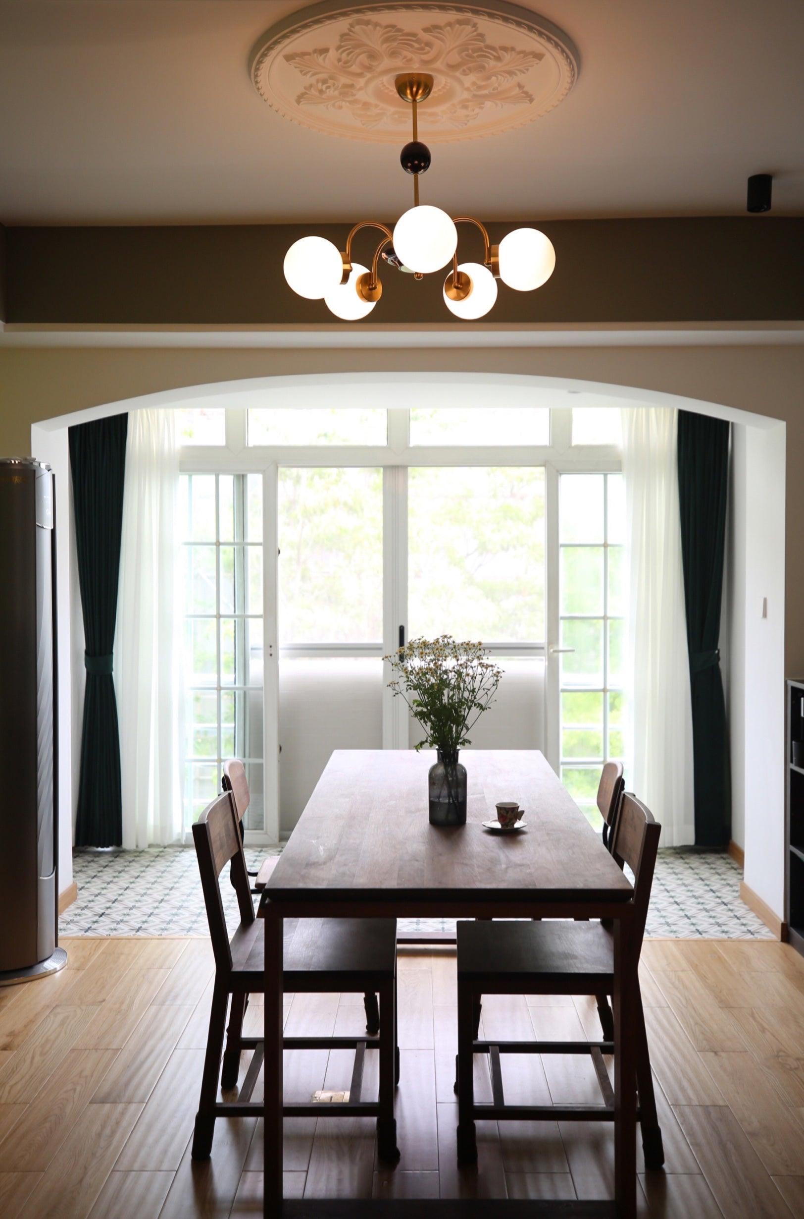 Halion Chandelier Rod Frame and White-Neutral Decor