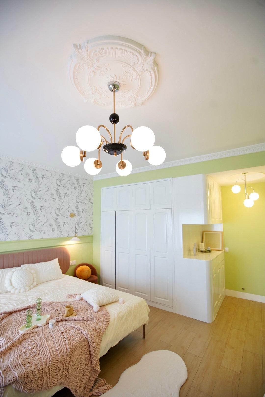 Halion Chandelier Rod Frame and White-Neutral Decor