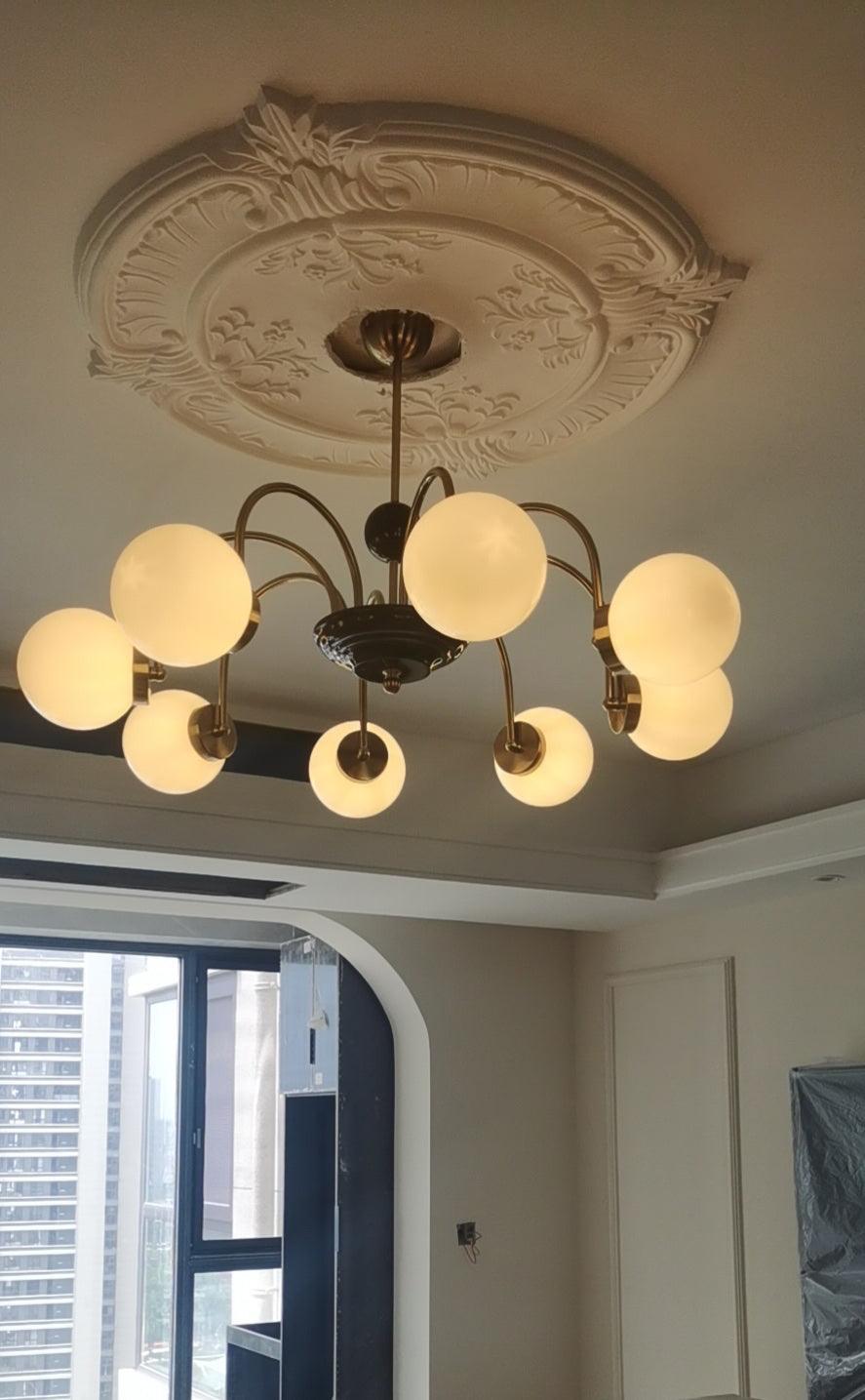 Halion Chandelier Rod Frame and White-Neutral Decor