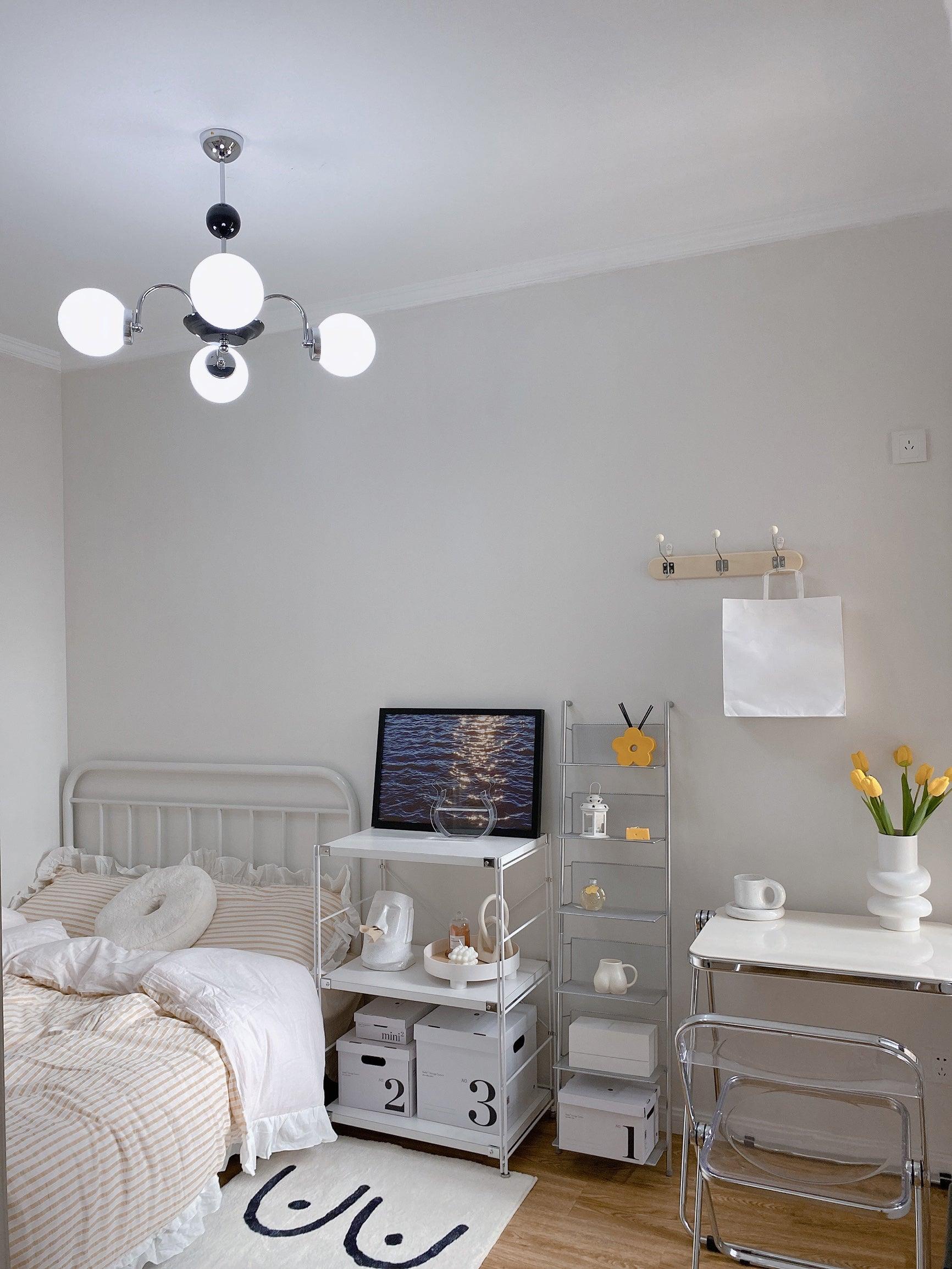 Halion Chandelier Rod Frame and White-Neutral Decor