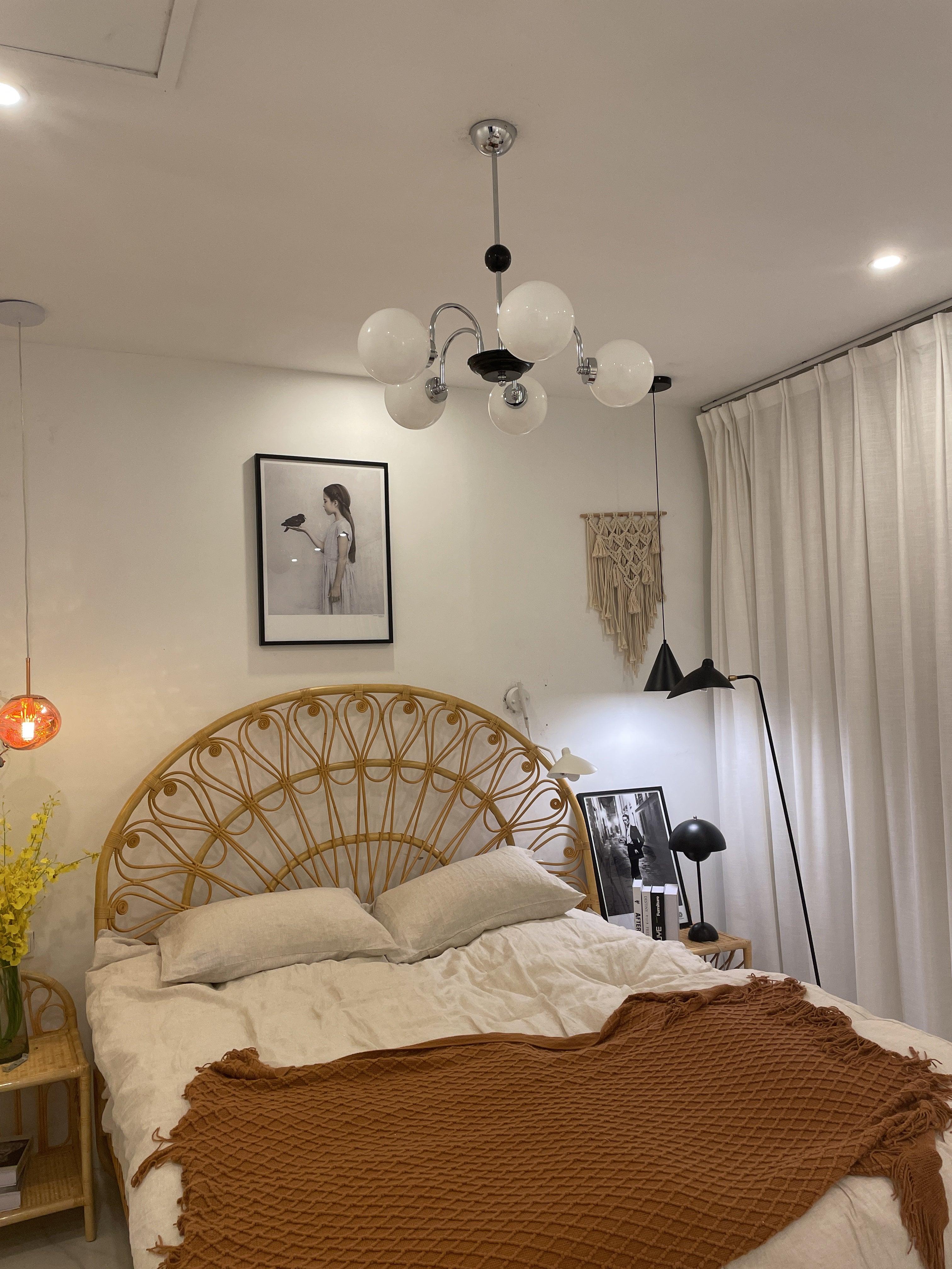 Halion Chandelier Rod Frame and White-Neutral Decor