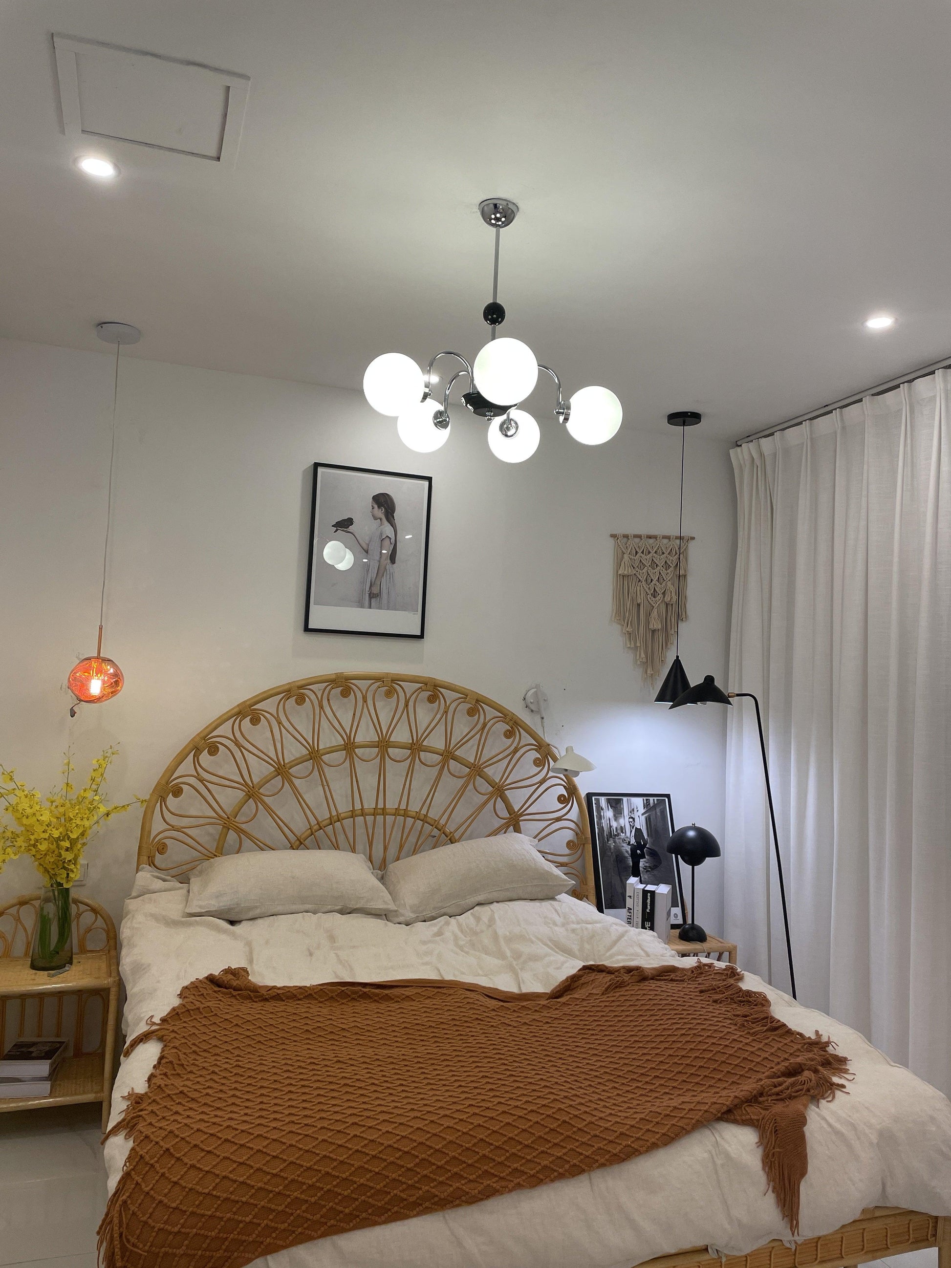Halion Chandelier Rod Frame and White-Neutral Decor