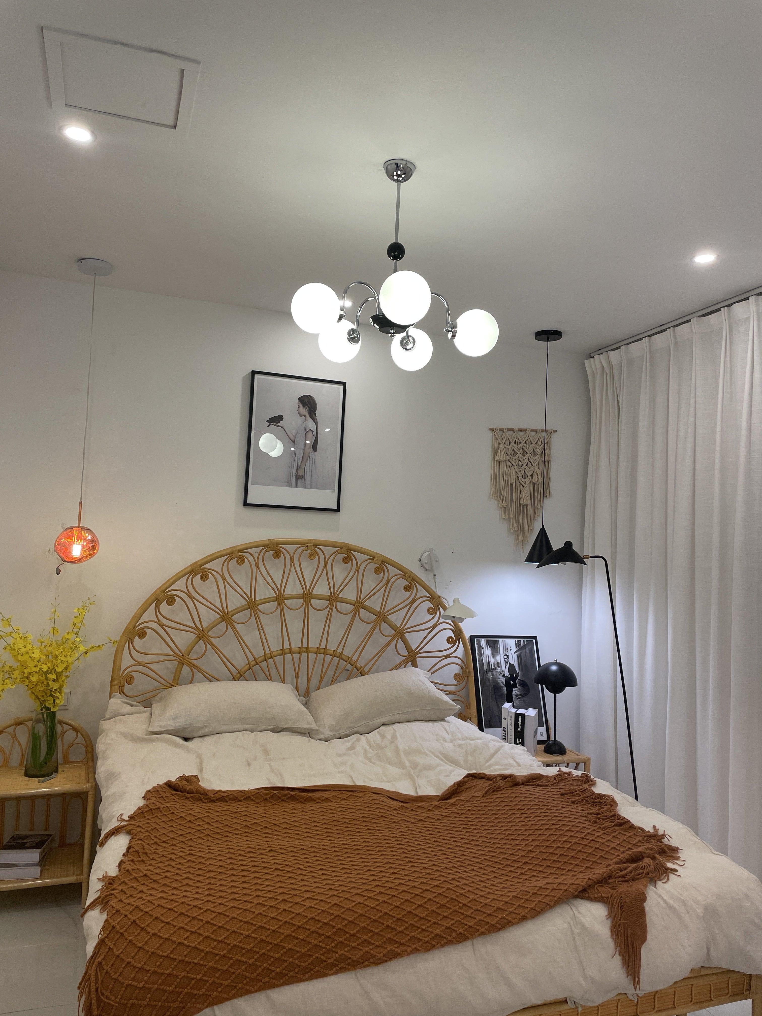 Halion Chandelier Rod Frame and White-Neutral Decor