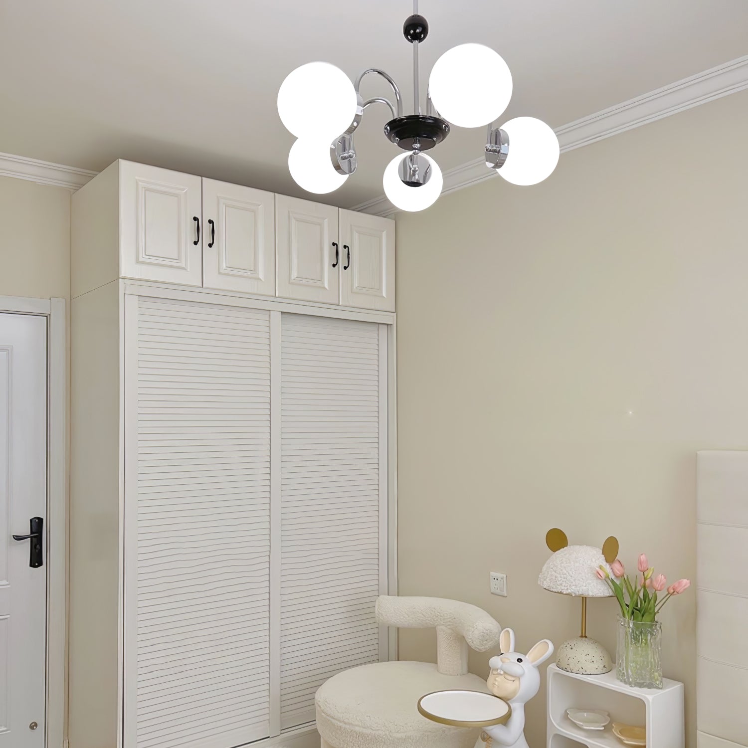 Halion Chandelier Rod Frame and White-Neutral Decor