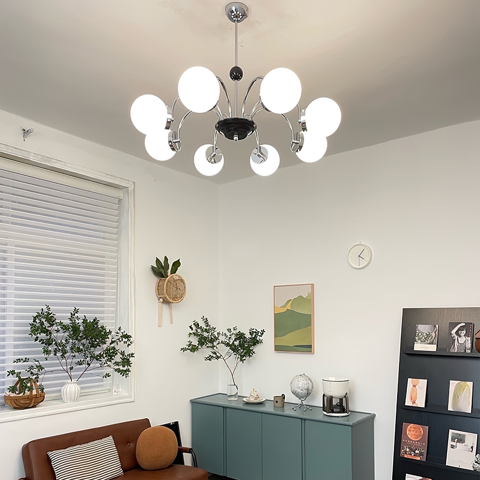 Halion Chandelier Rod Frame and White-Neutral Decor