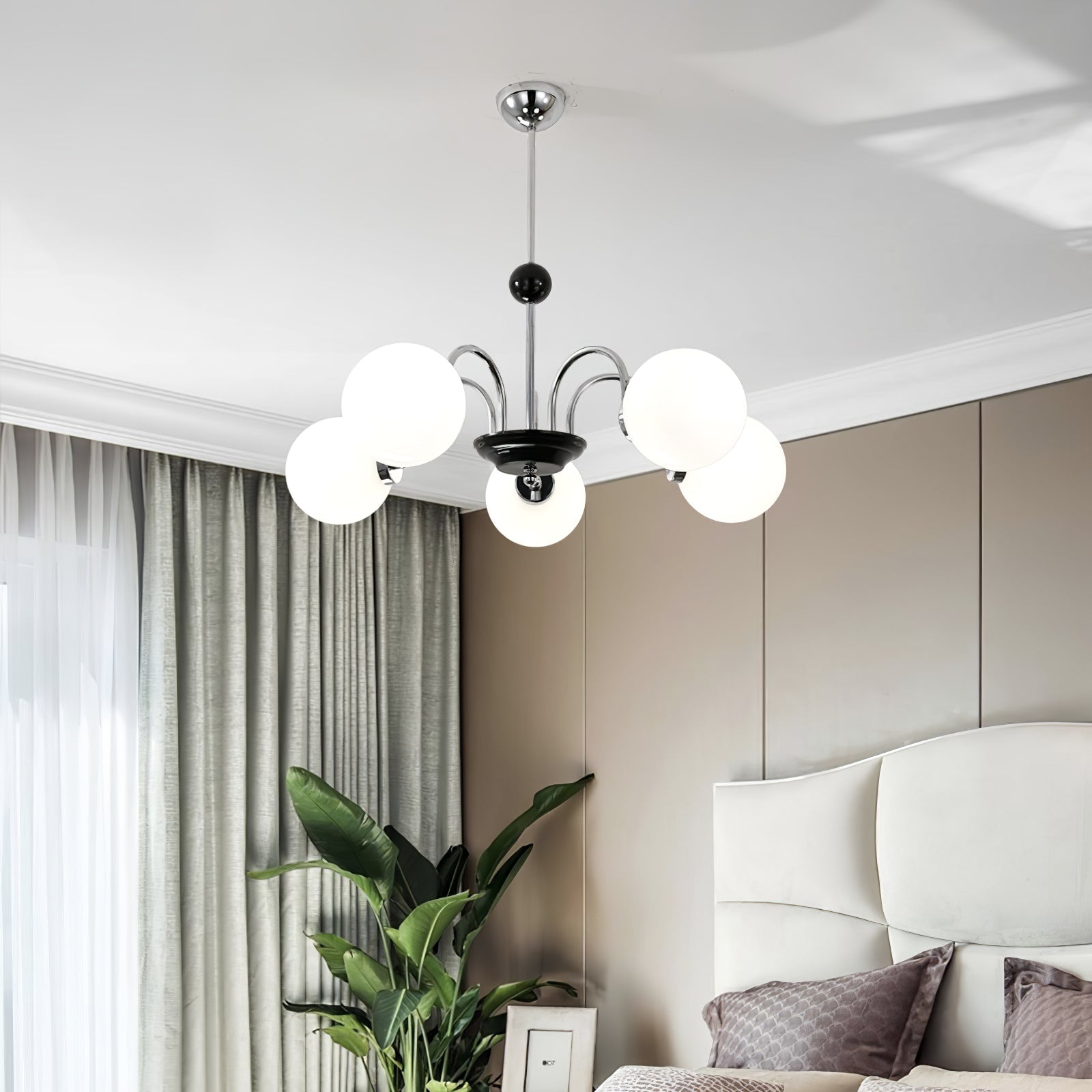 Halion Chandelier Rod Frame and White-Neutral Decor